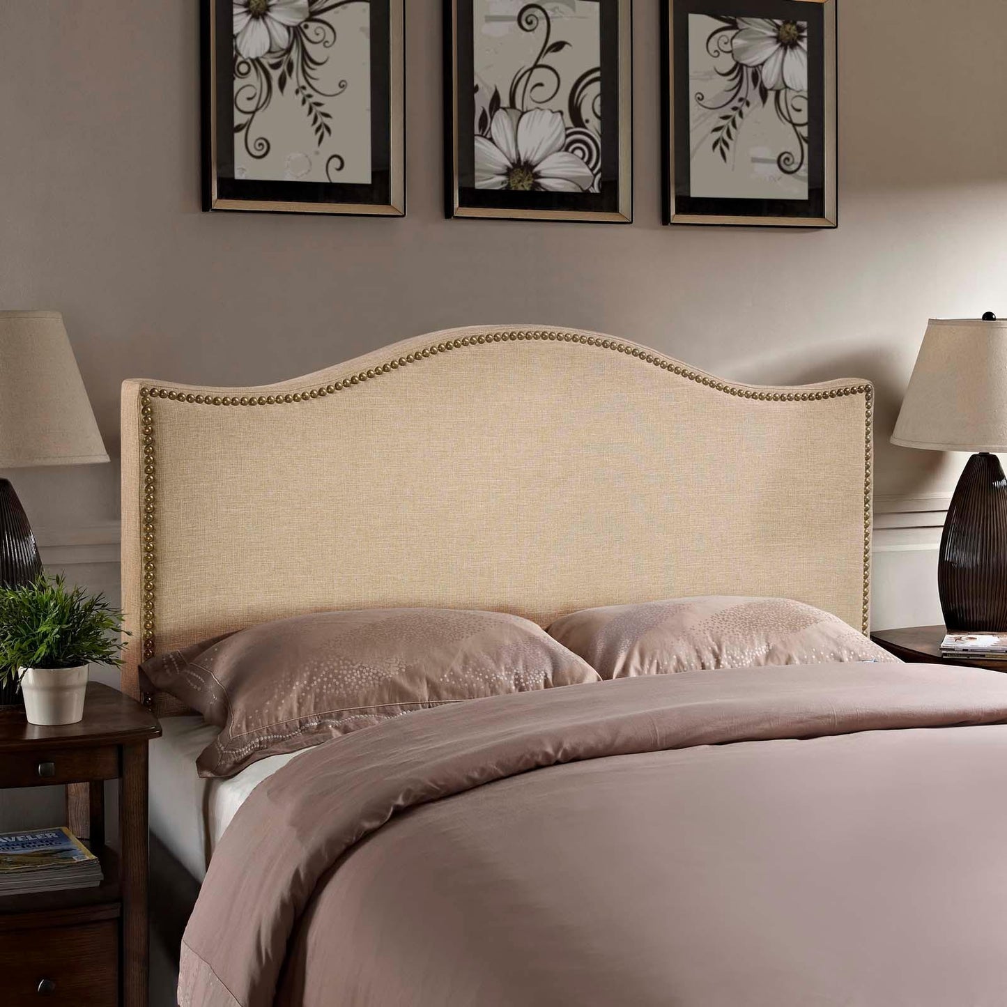 Modway Curl Queen Nailhead Upholstered Headboard FredCo