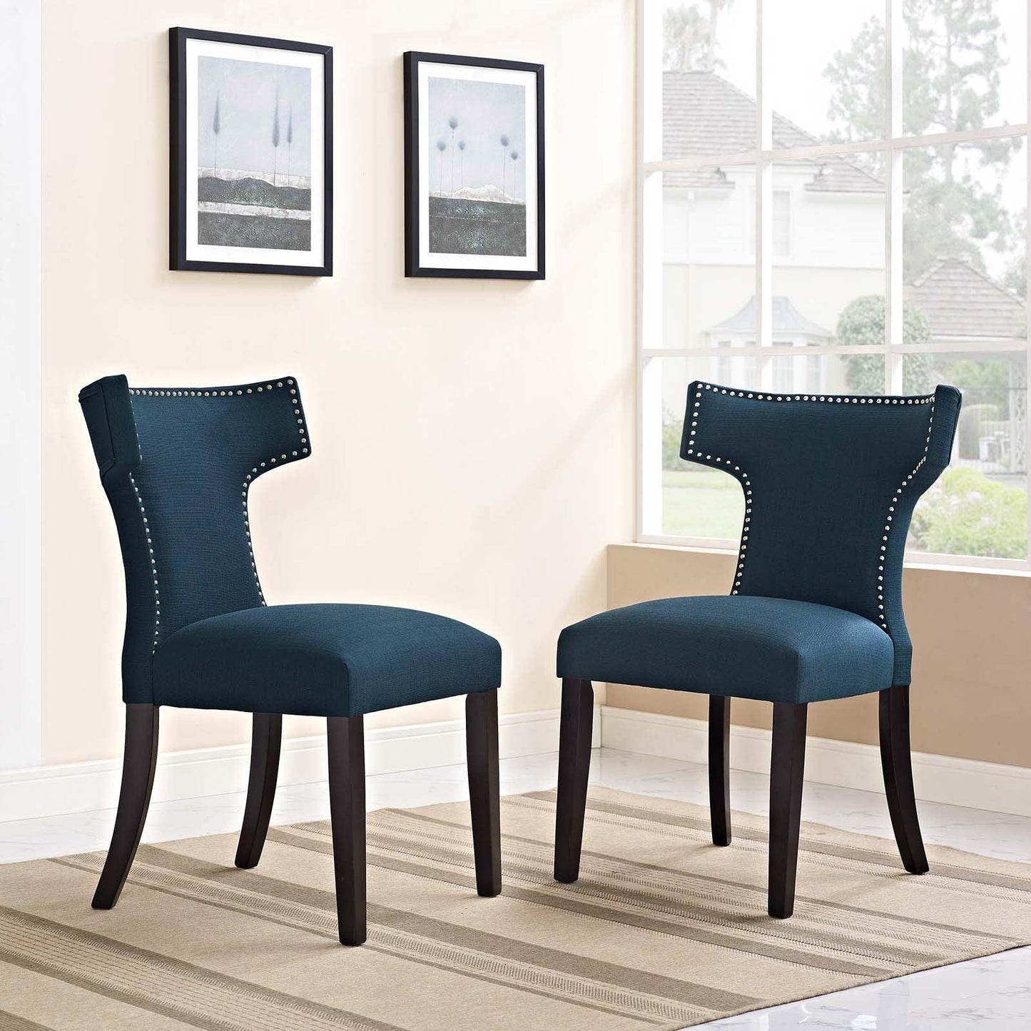 Modway Curve Dining Side Chair Fabric Set of 2 FredCo