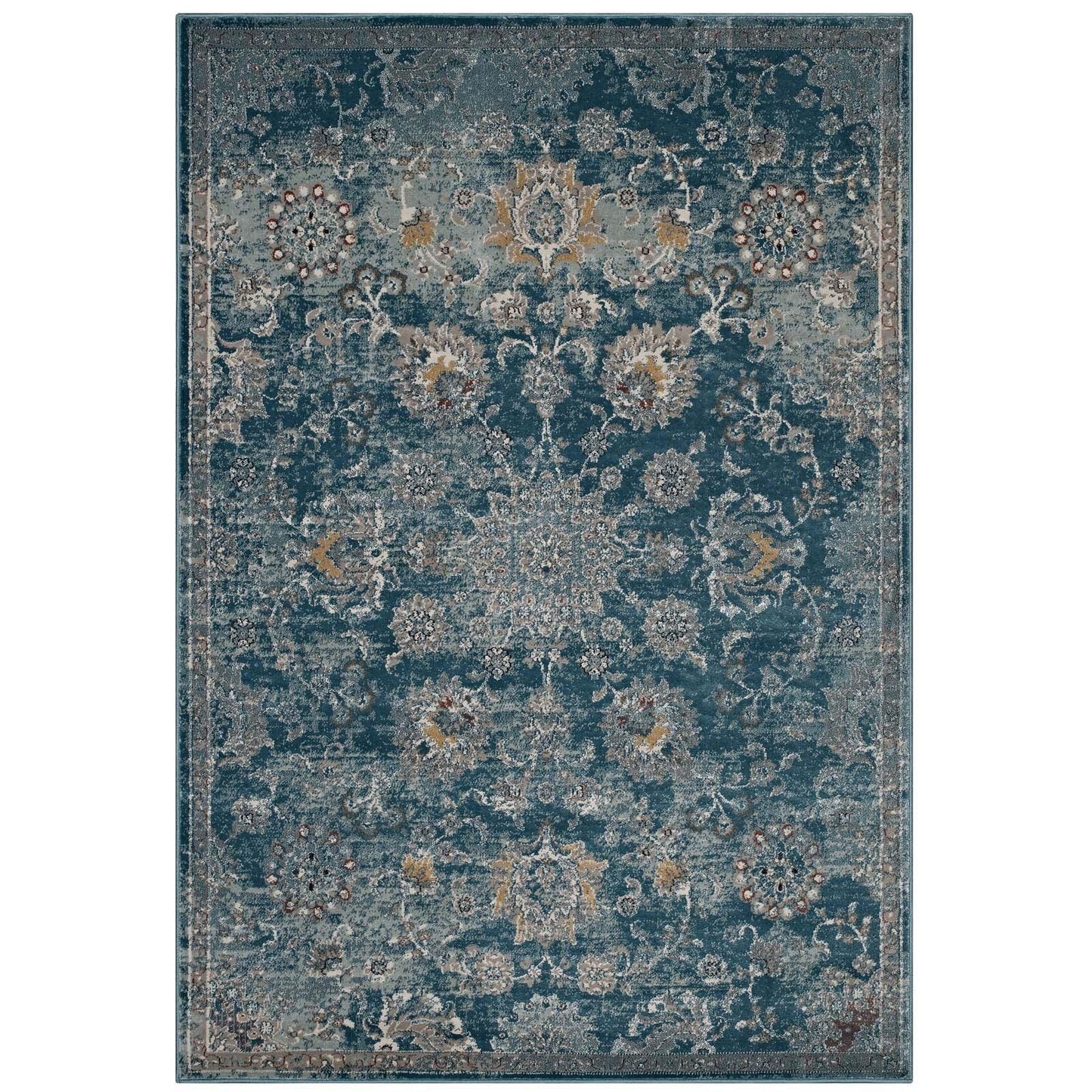 Modway Cynara Distressed Floral Persian Medallion Area Rug FredCo