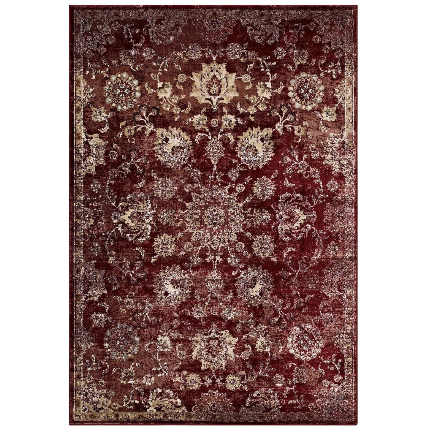 Modway Cynara Distressed Floral Persian Medallion Area Rug FredCo