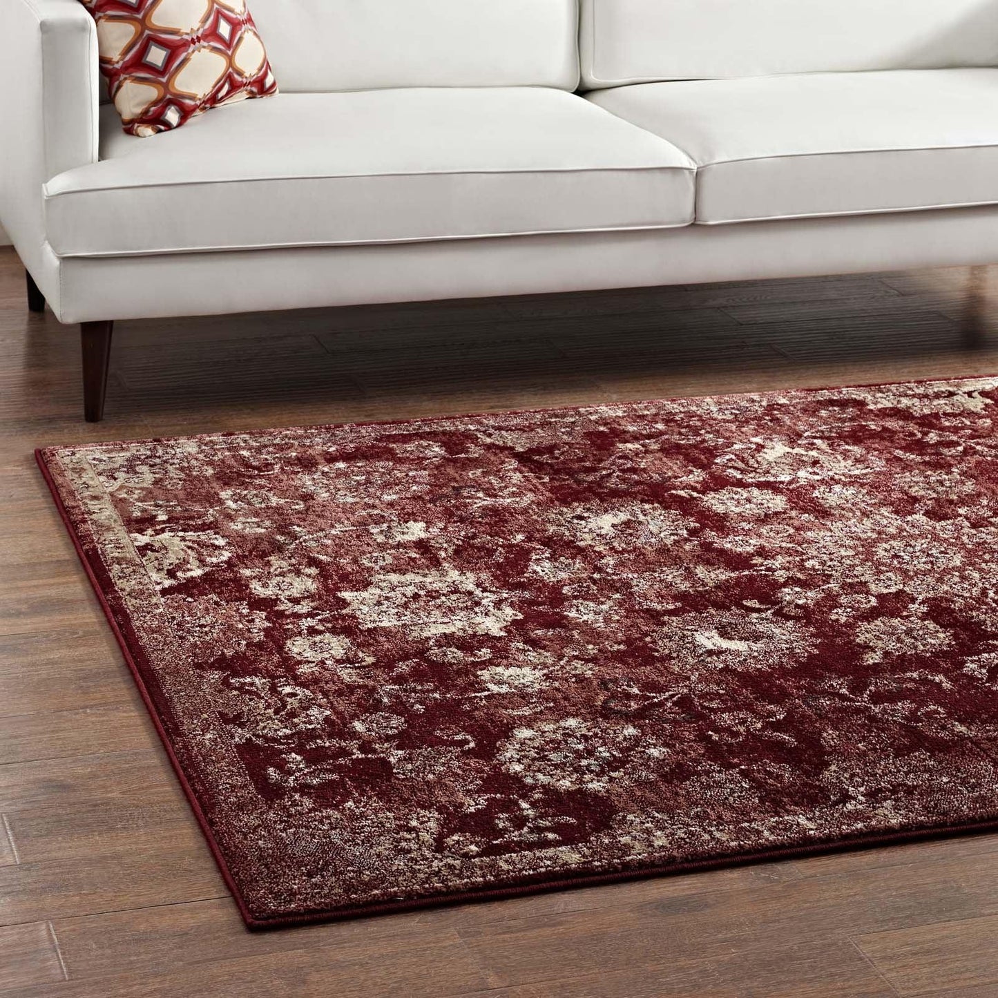Modway Cynara Distressed Floral Persian Medallion Area Rug FredCo
