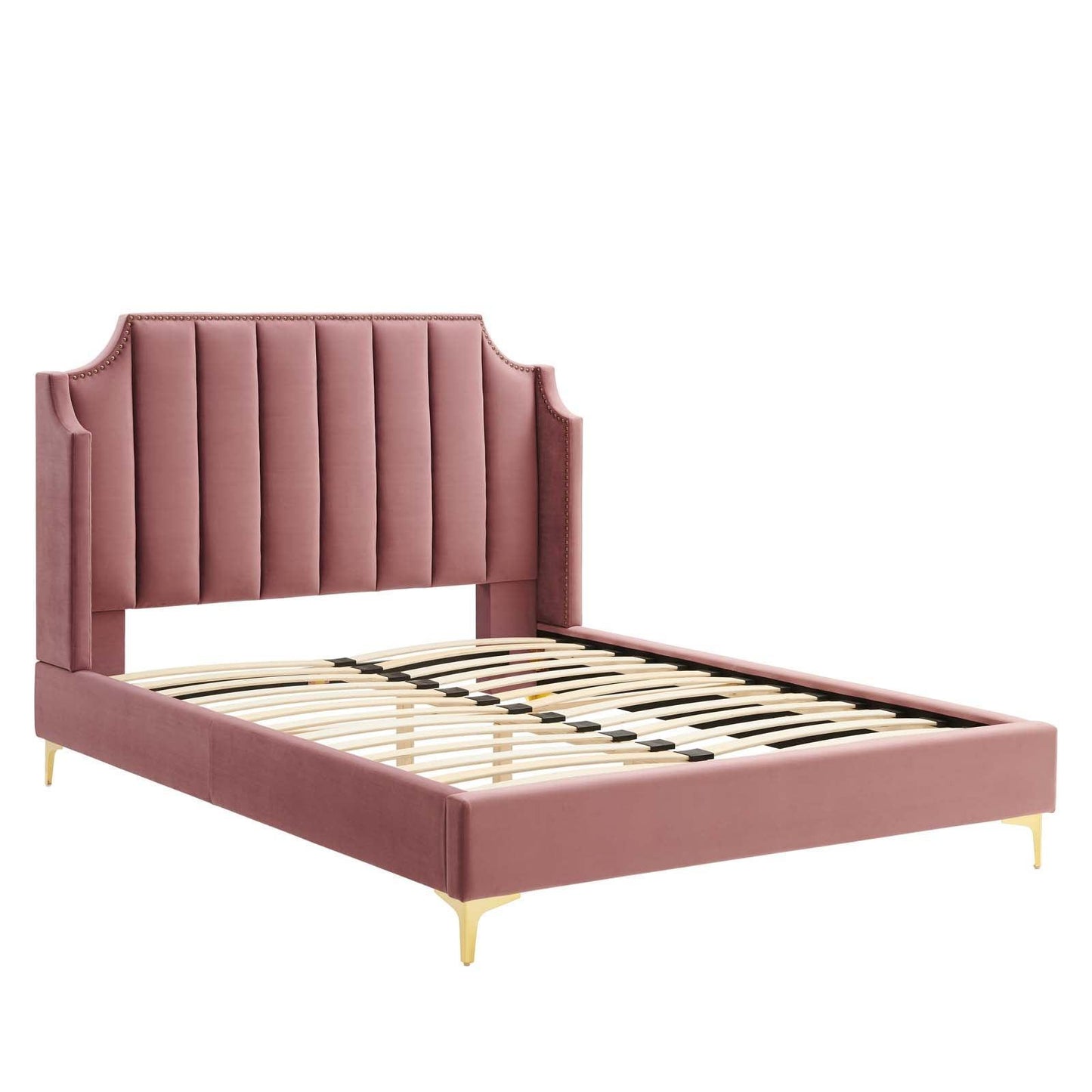 Modway Daniella Performance Velvet Queen Platform Bed FredCo