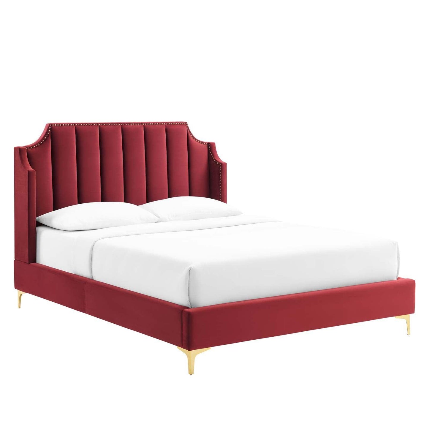 Modway Daniella Performance Velvet Queen Platform Bed FredCo
