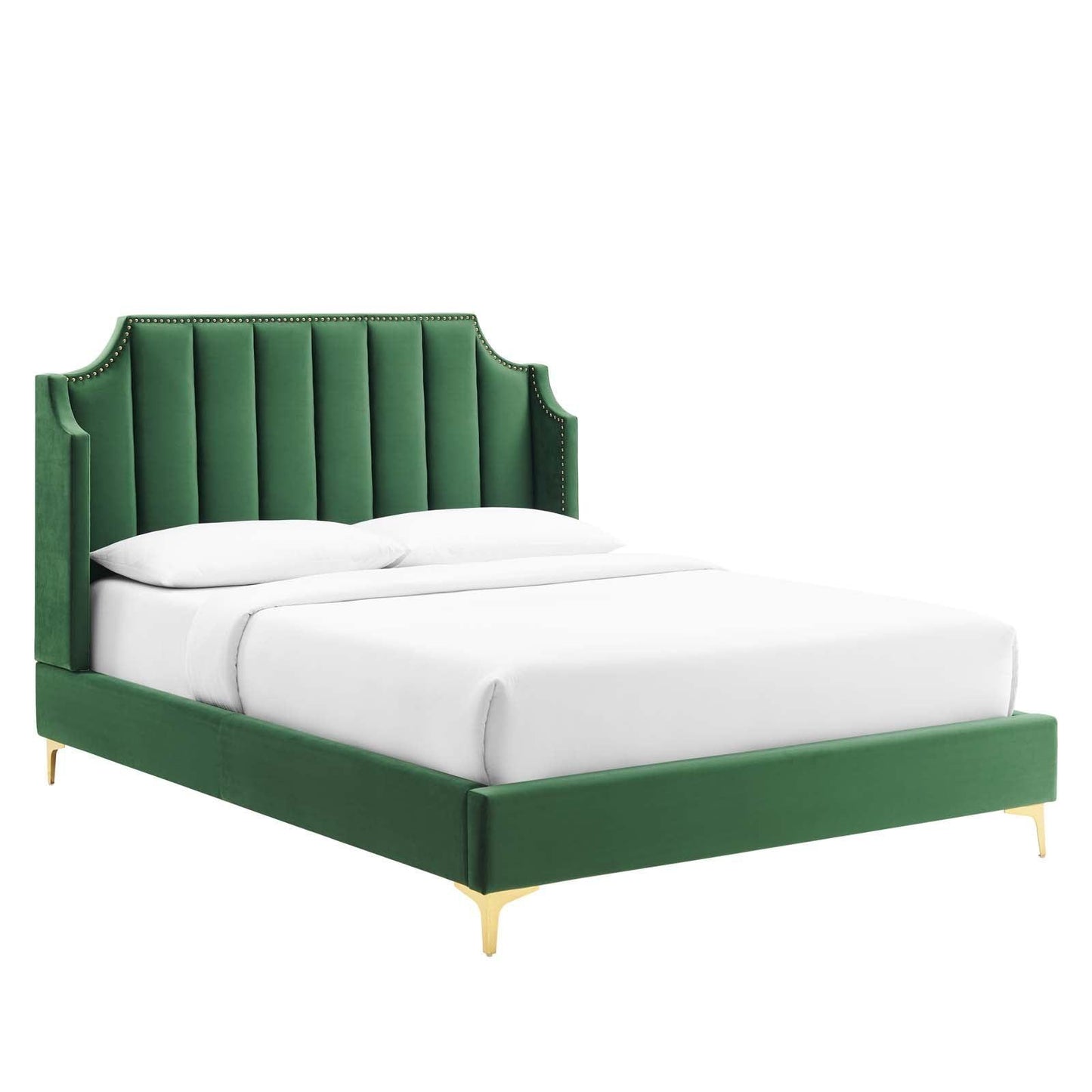 Modway Daniella Performance Velvet Queen Platform Bed FredCo