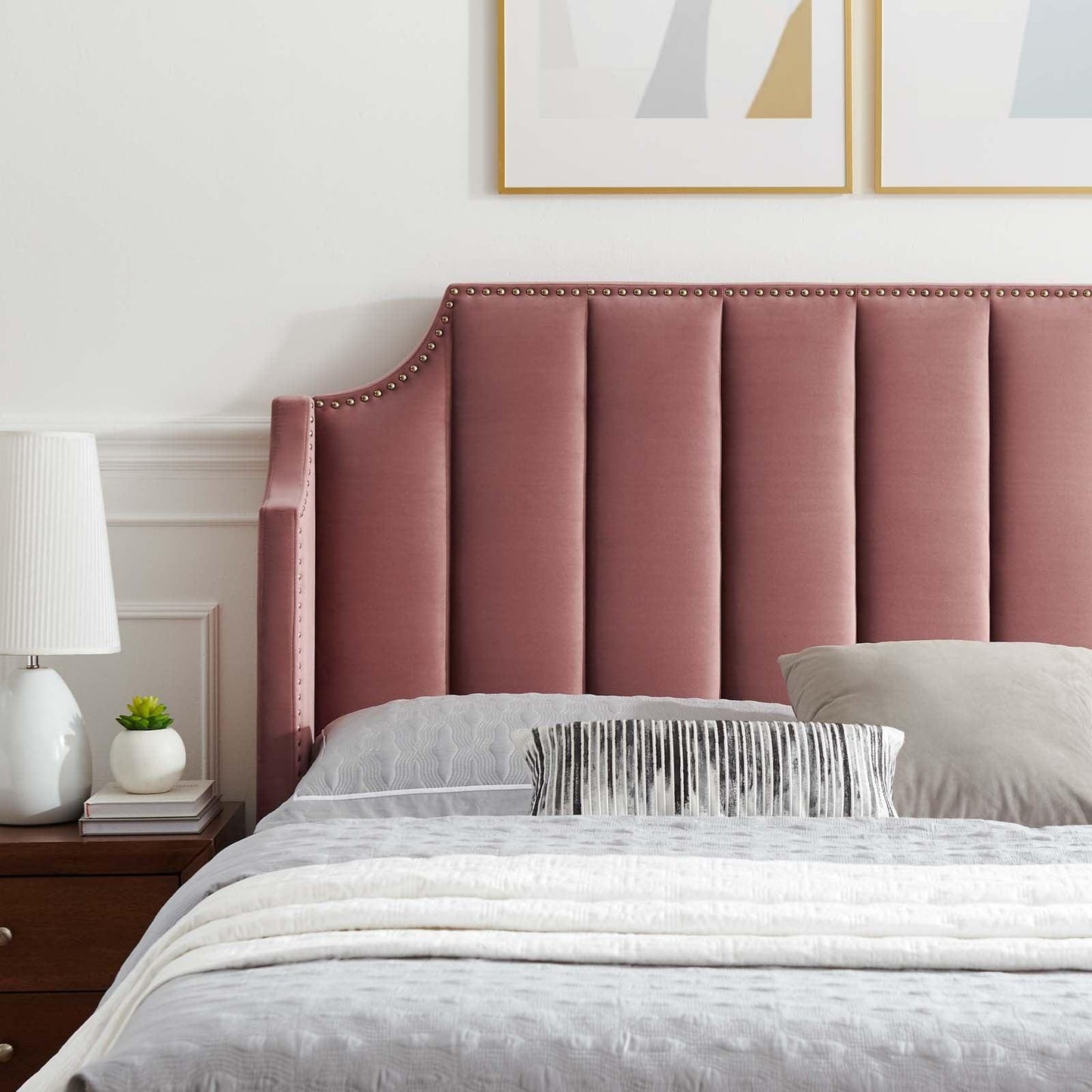 Modway Daniella Performance Velvet Queen Platform Bed FredCo