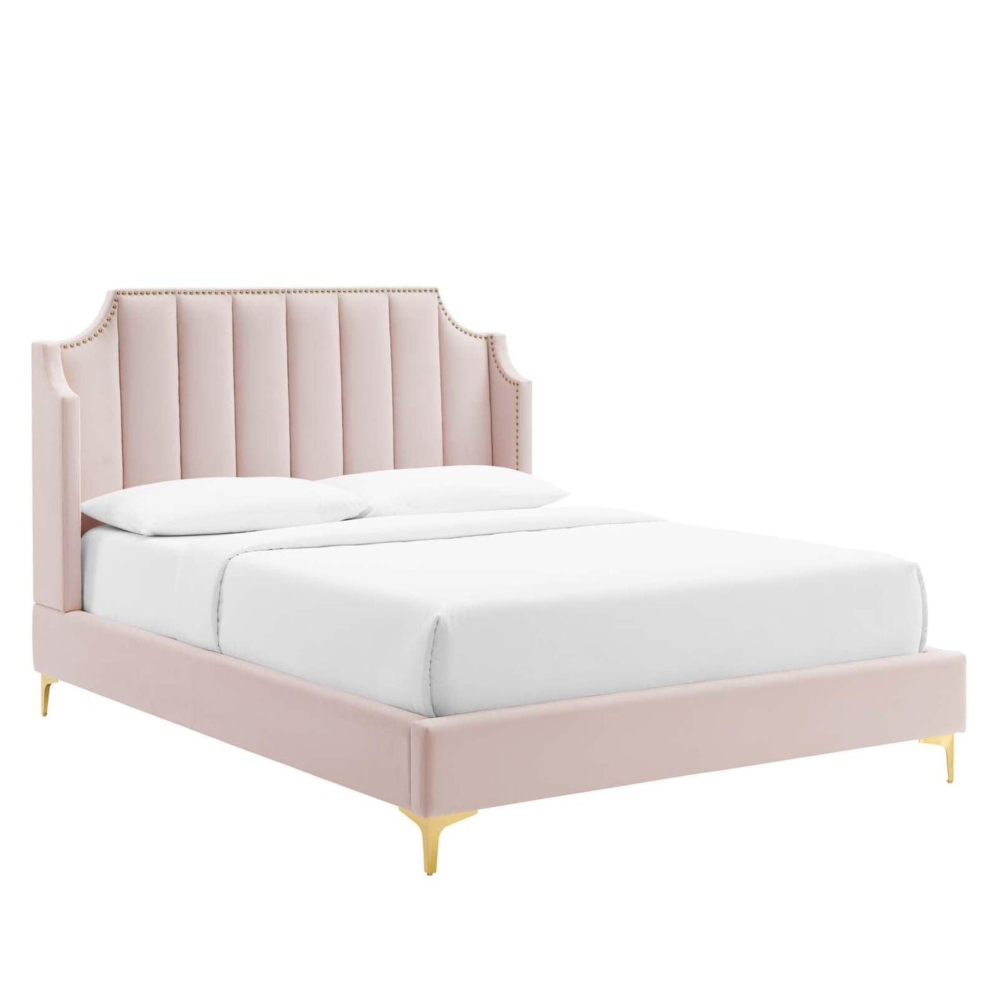 Modway Daniella Performance Velvet Queen Platform Bed FredCo