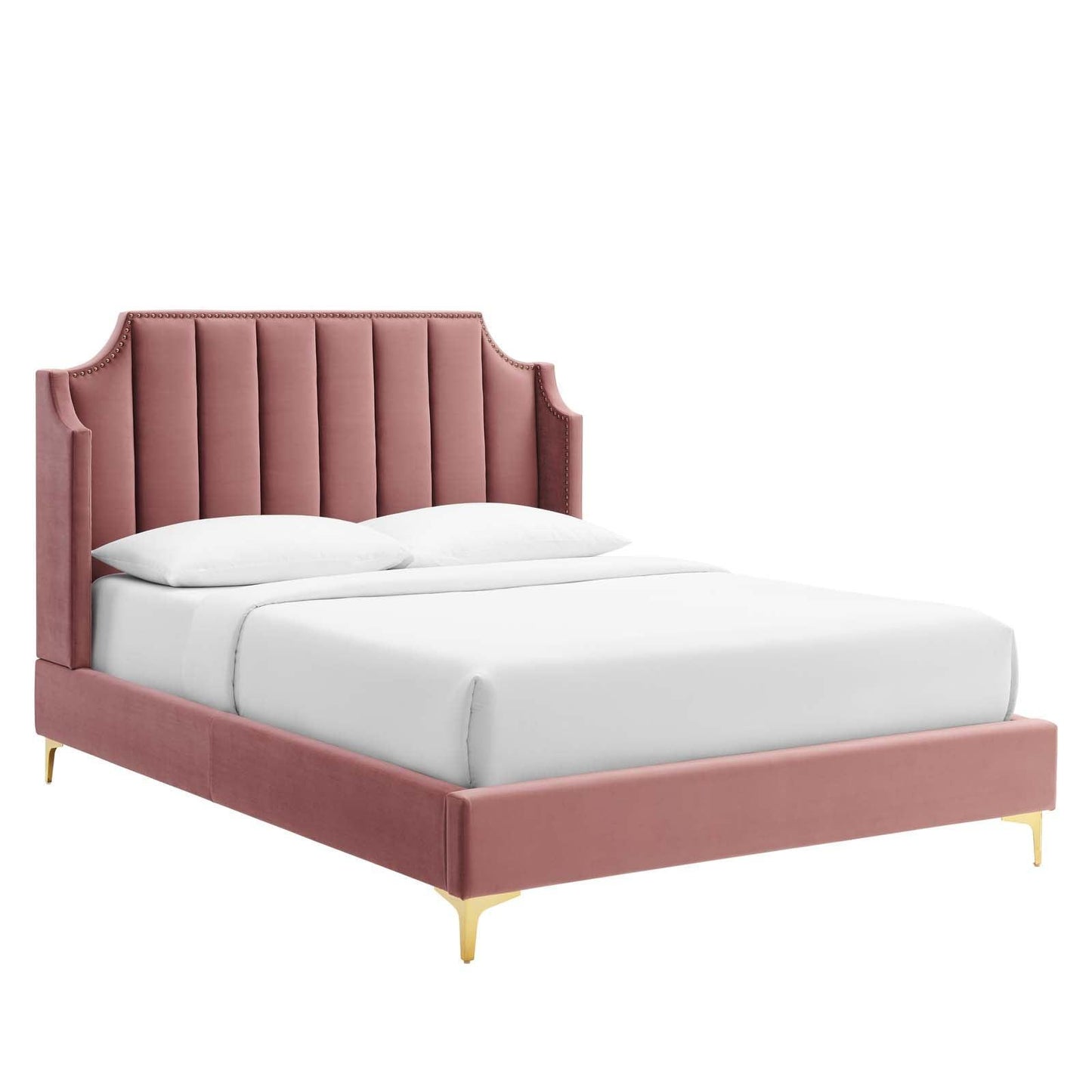 Modway Daniella Performance Velvet Queen Platform Bed FredCo