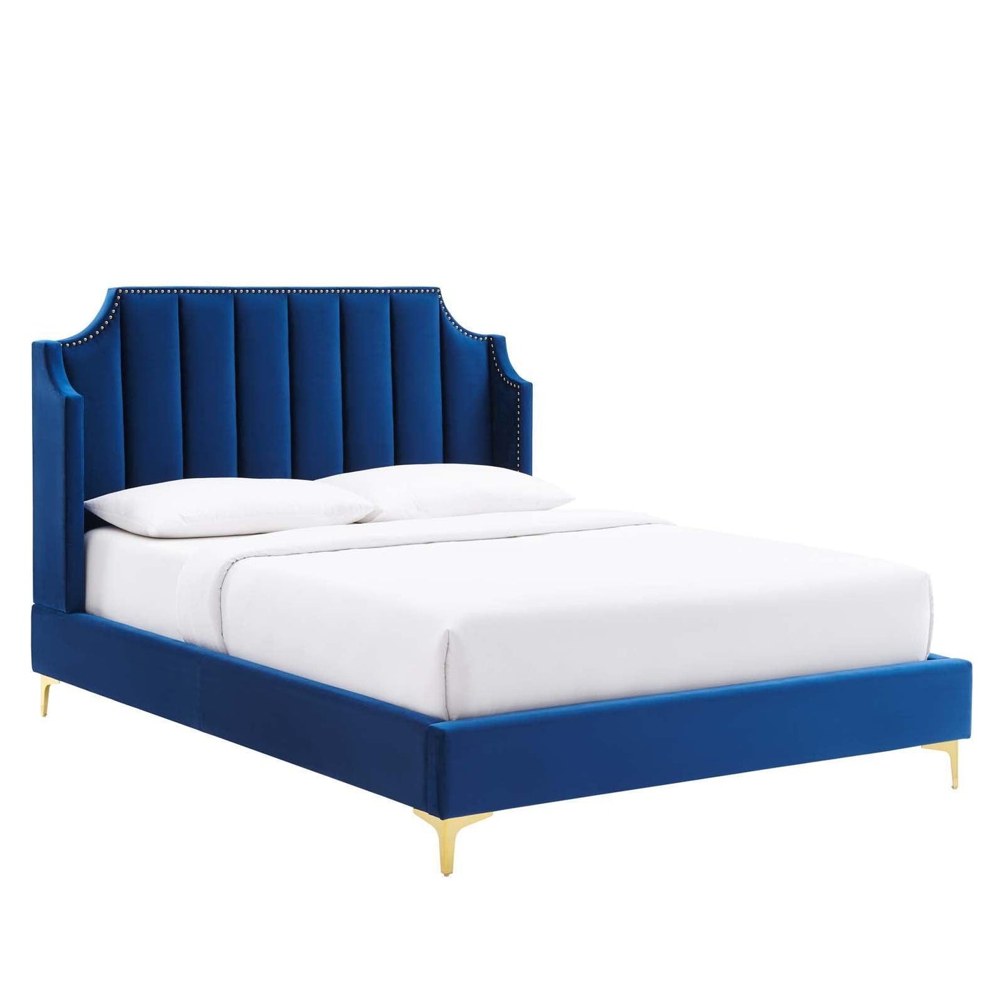 Modway Daniella Performance Velvet Queen Platform Bed FredCo
