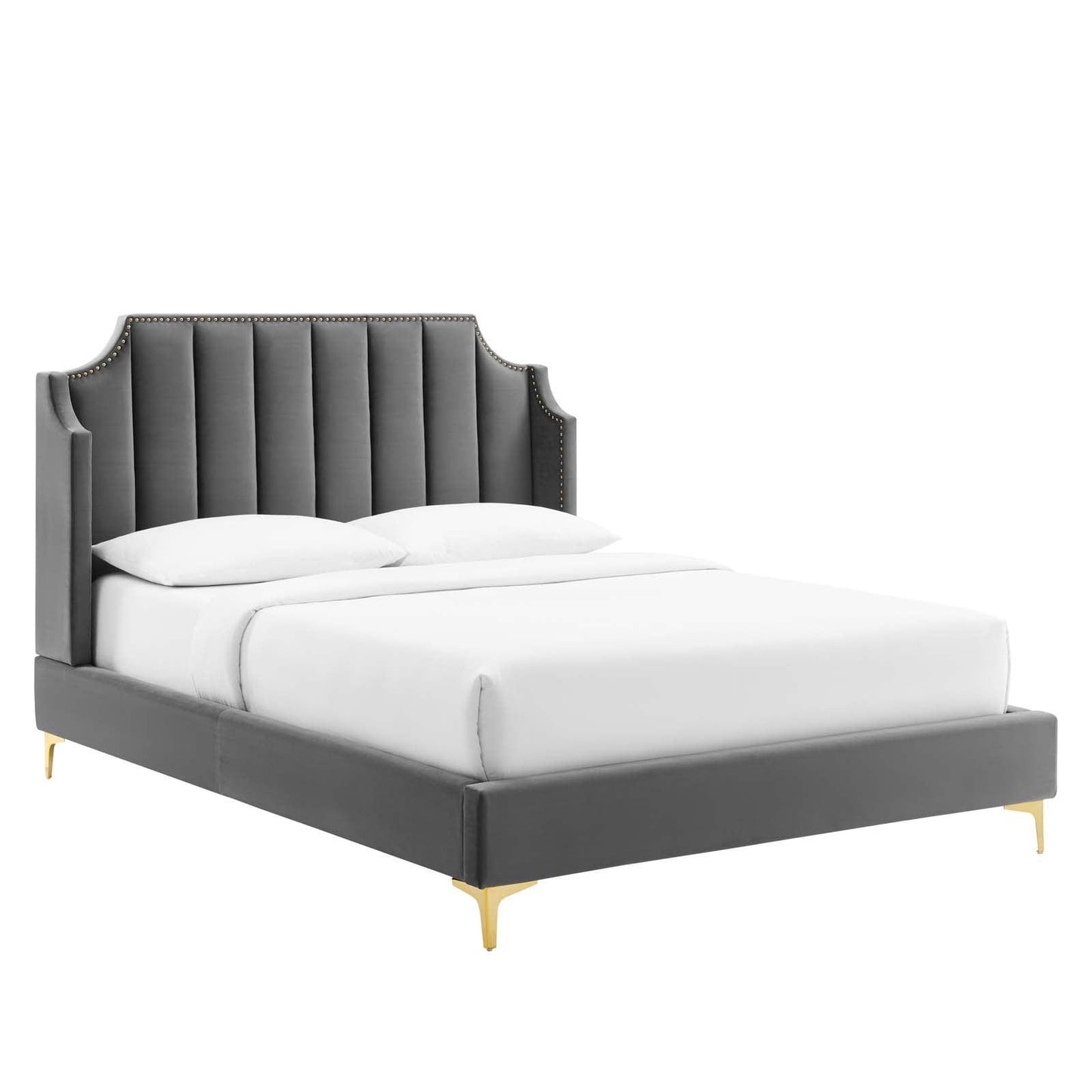 Modway Daniella Performance Velvet Queen Platform Bed FredCo