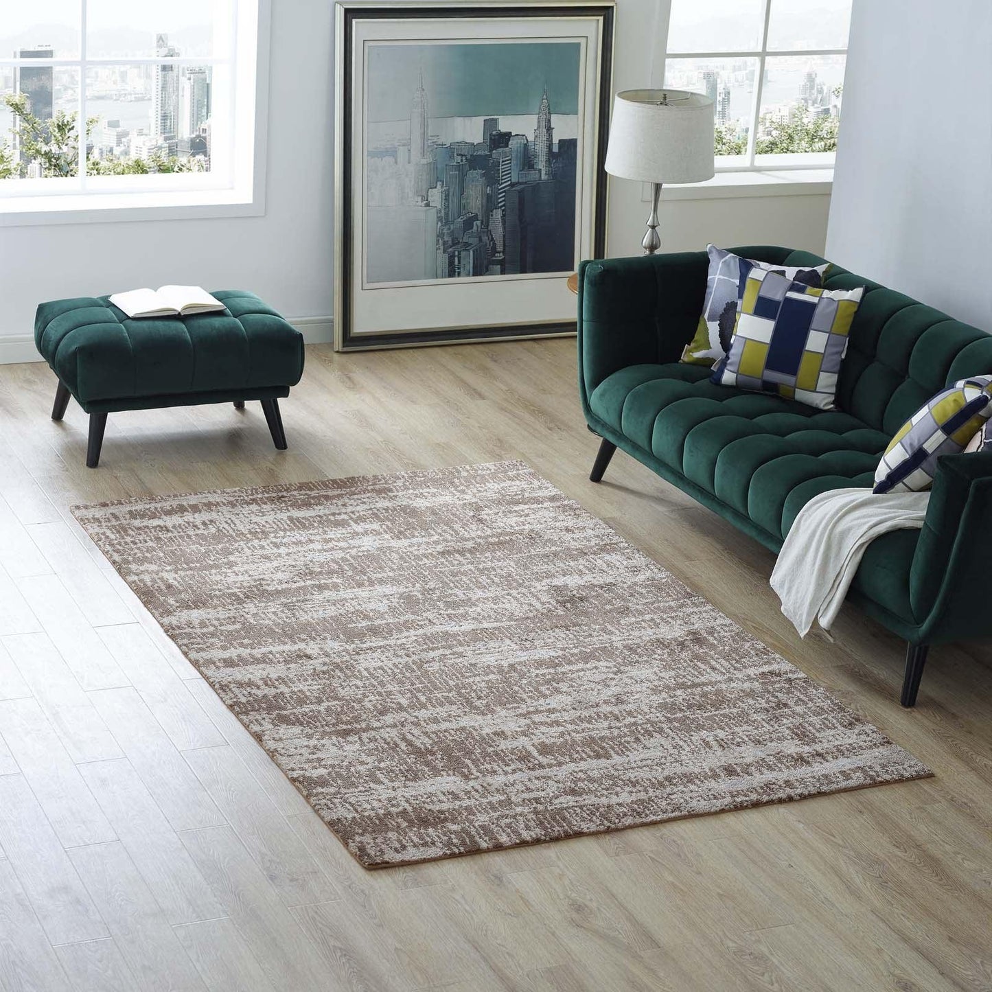 Modway Darja Distressed Rustic Modern Area Rug FredCo