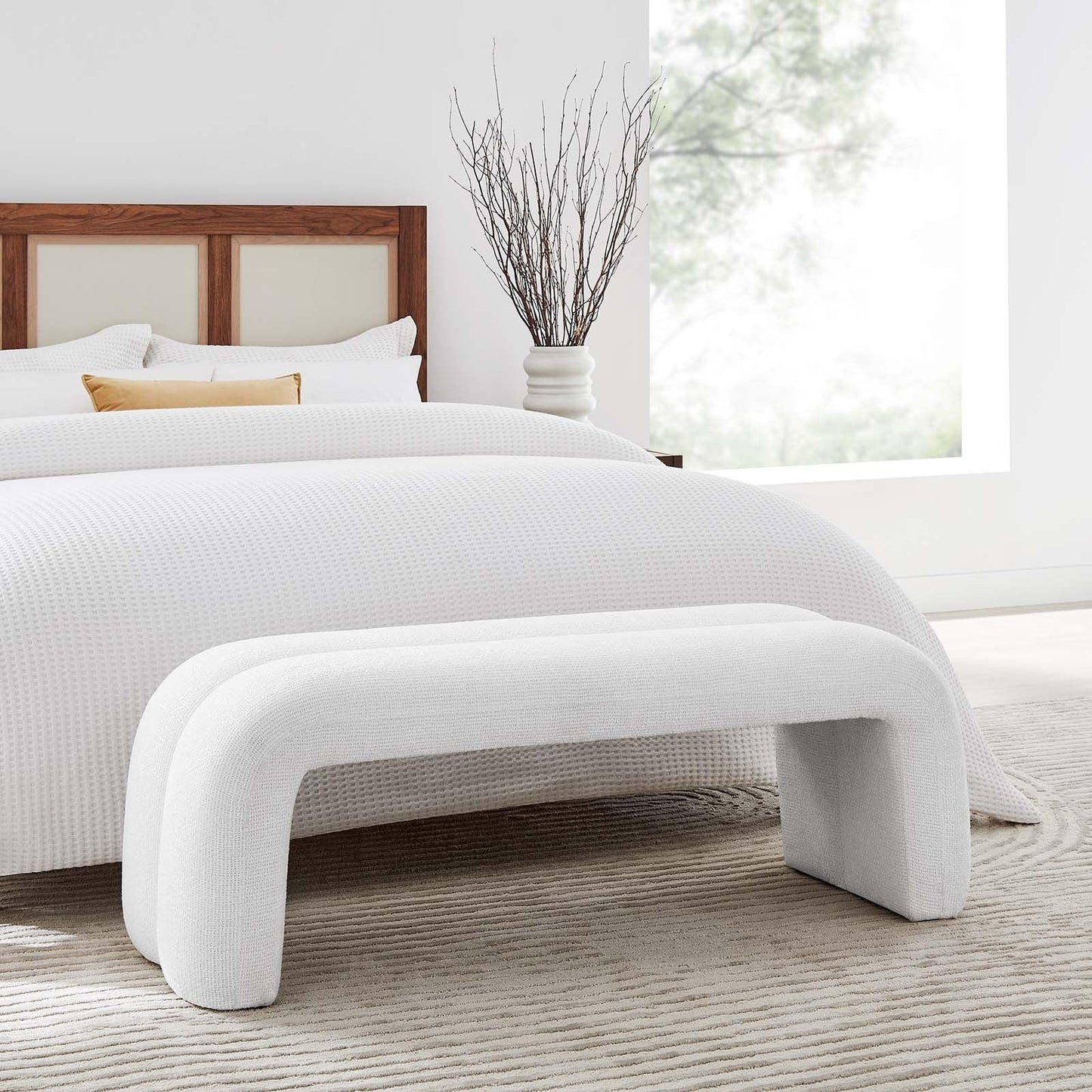 Modway Dax 50.5" Chenille Upholstered Accent Bench FredCo