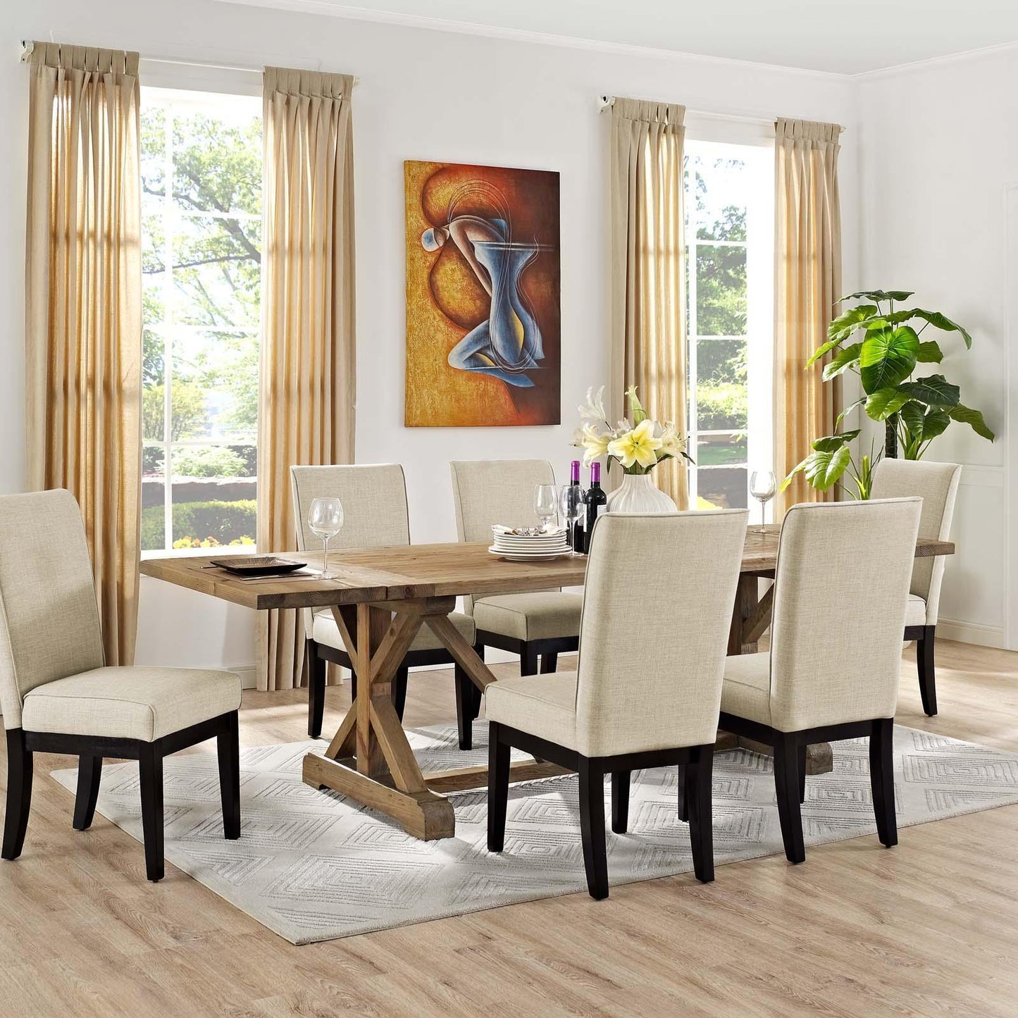 Modway Den Extendable Wood Dining Table FredCo