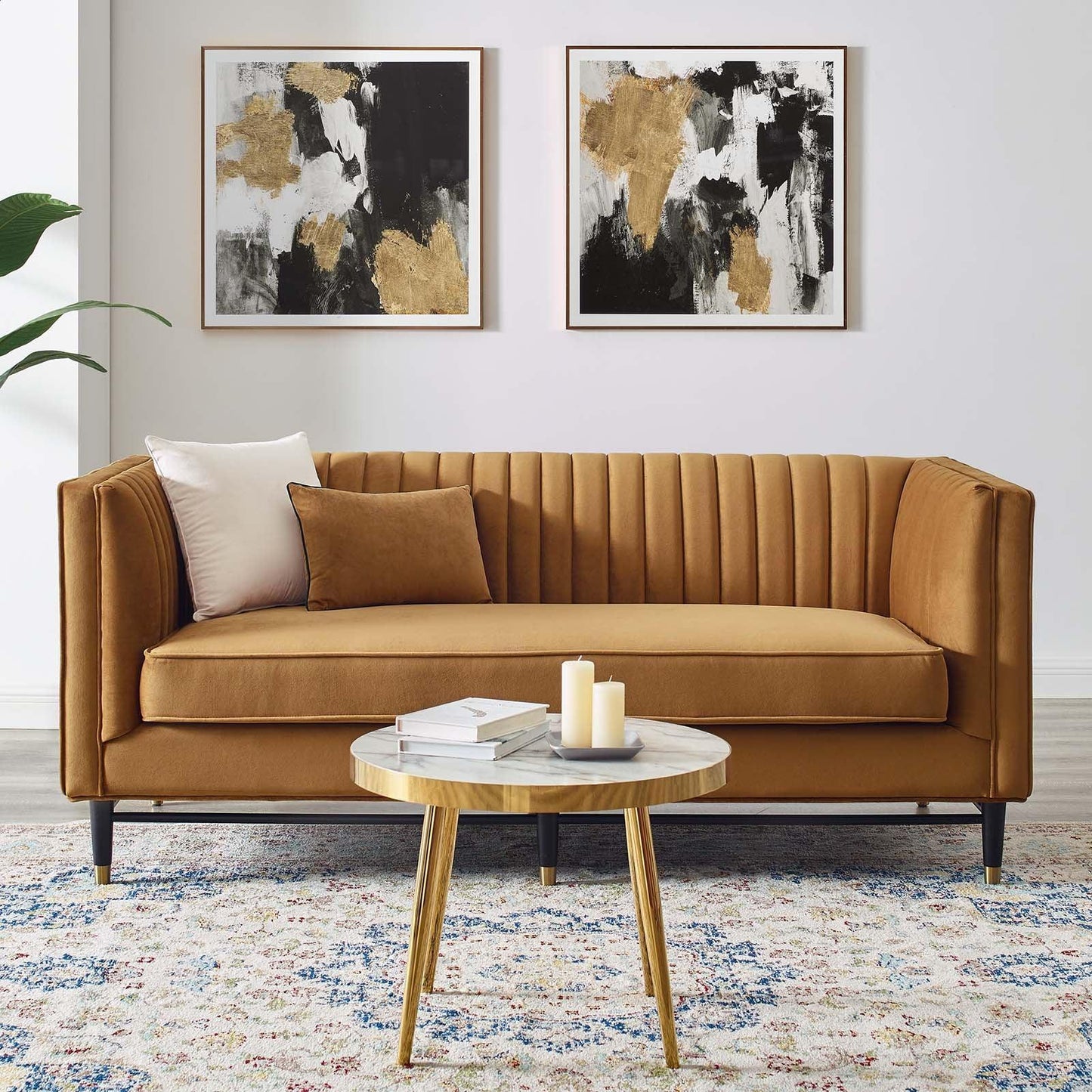 Modway Devote Channel Tufted Performance Velvet Loveseat FredCo
