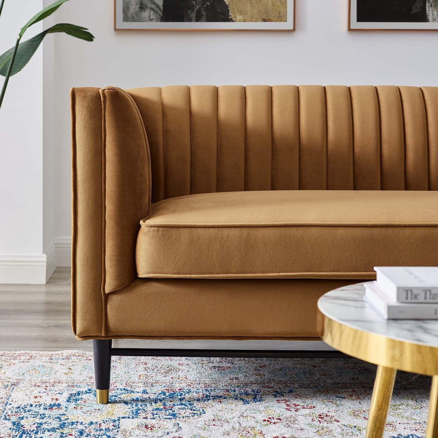Modway Devote Channel Tufted Performance Velvet Loveseat FredCo