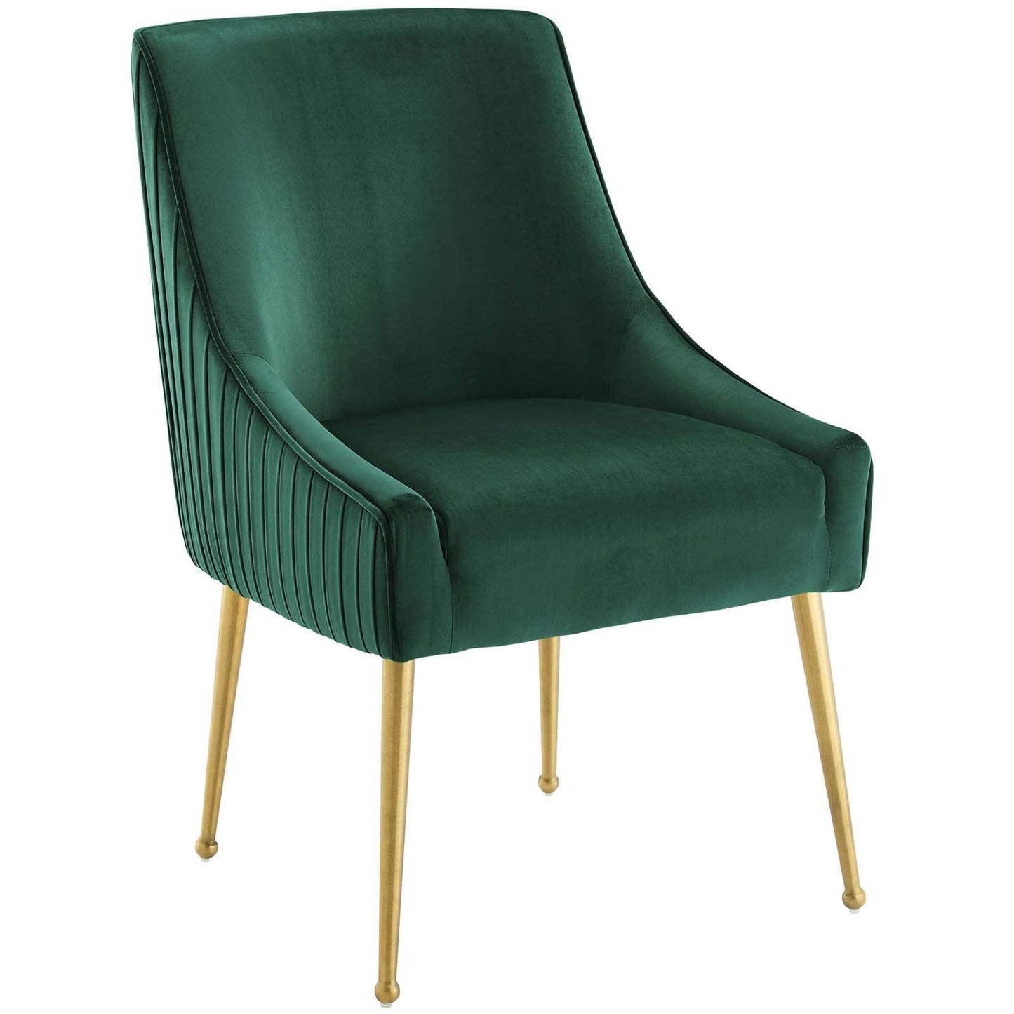 Modway Discern Pleated Back Upholstered Performance Velvet Dining Chair Set of 2 FredCo