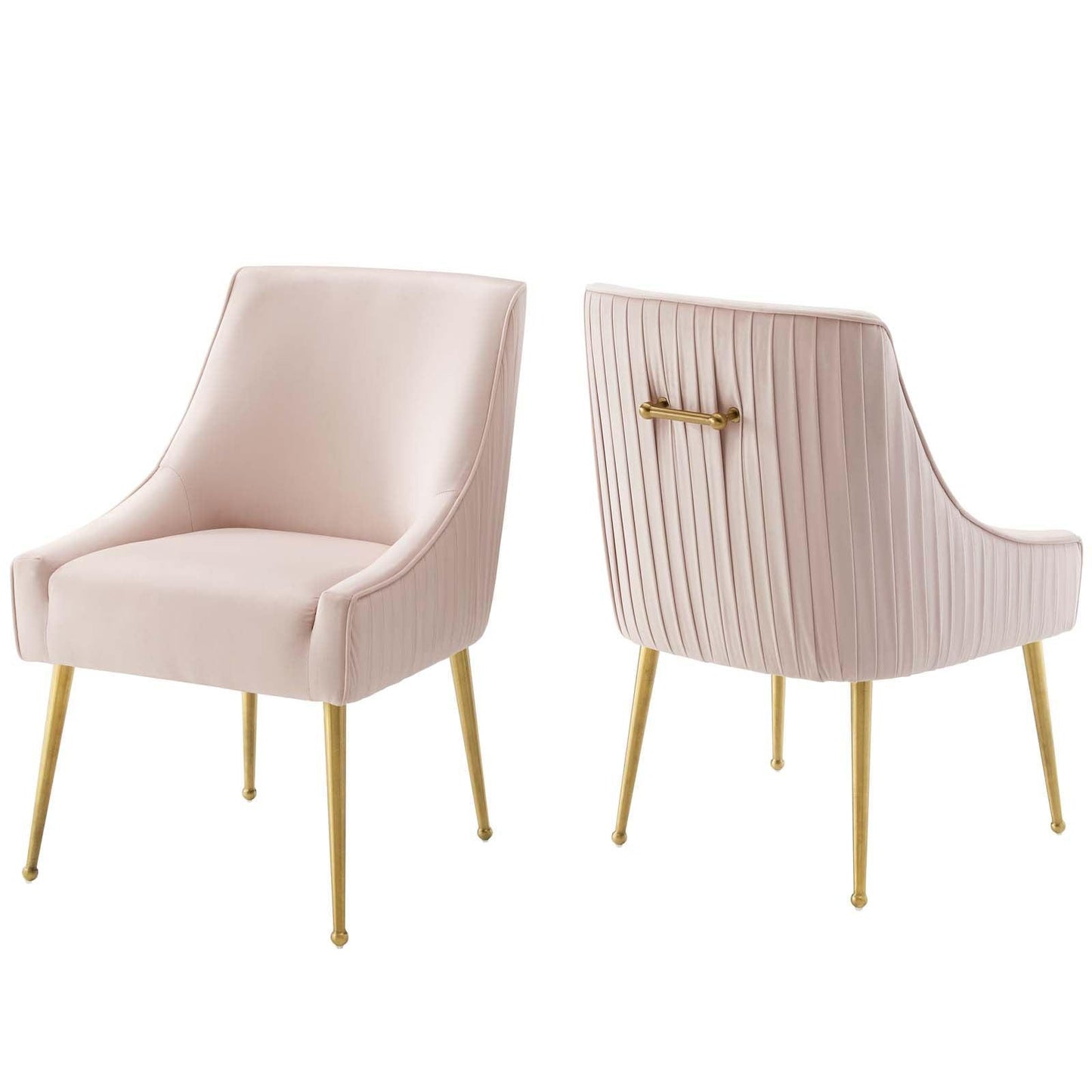 Modway Discern Pleated Back Upholstered Performance Velvet Dining Chair Set of 2 FredCo