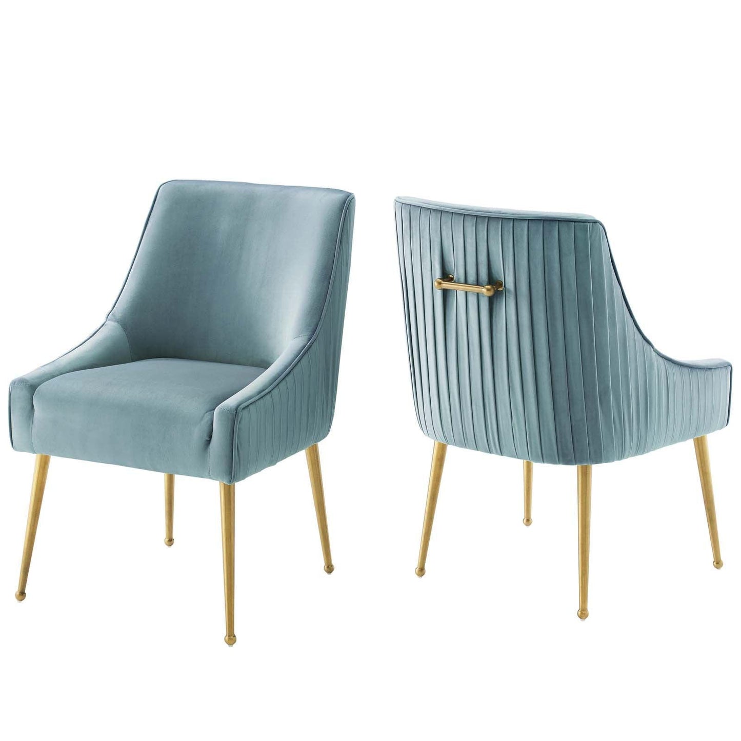 Modway Discern Pleated Back Upholstered Performance Velvet Dining Chair Set of 2 FredCo