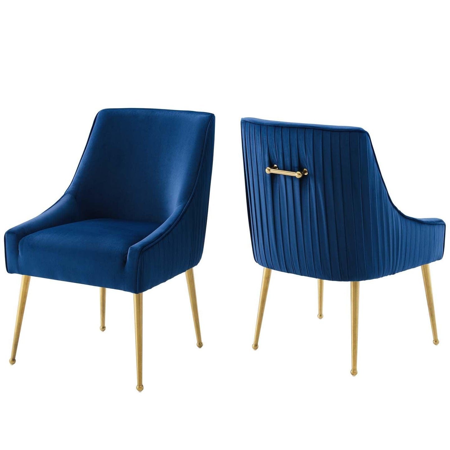 Modway Discern Pleated Back Upholstered Performance Velvet Dining Chair Set of 2 FredCo