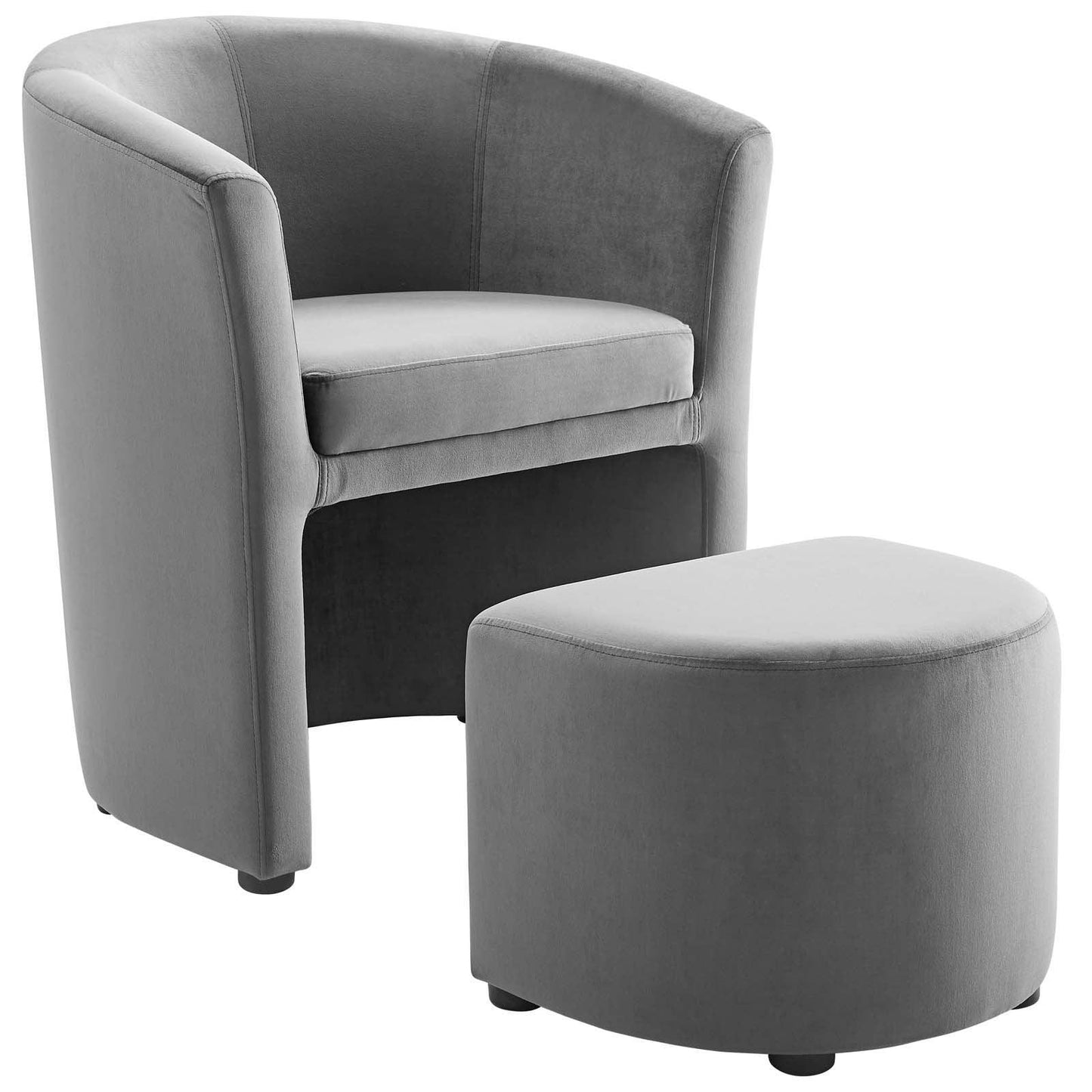 Modway Divulge Performance Velvet Arm Chair and Ottoman Set FredCo