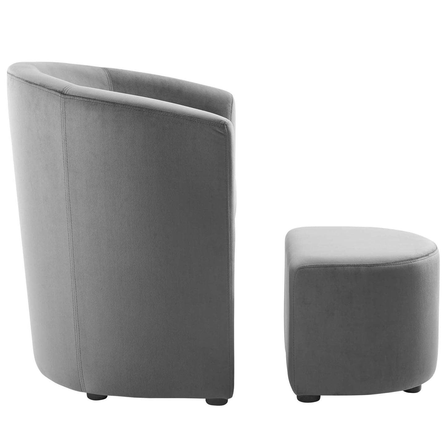 Modway Divulge Performance Velvet Arm Chair and Ottoman Set FredCo