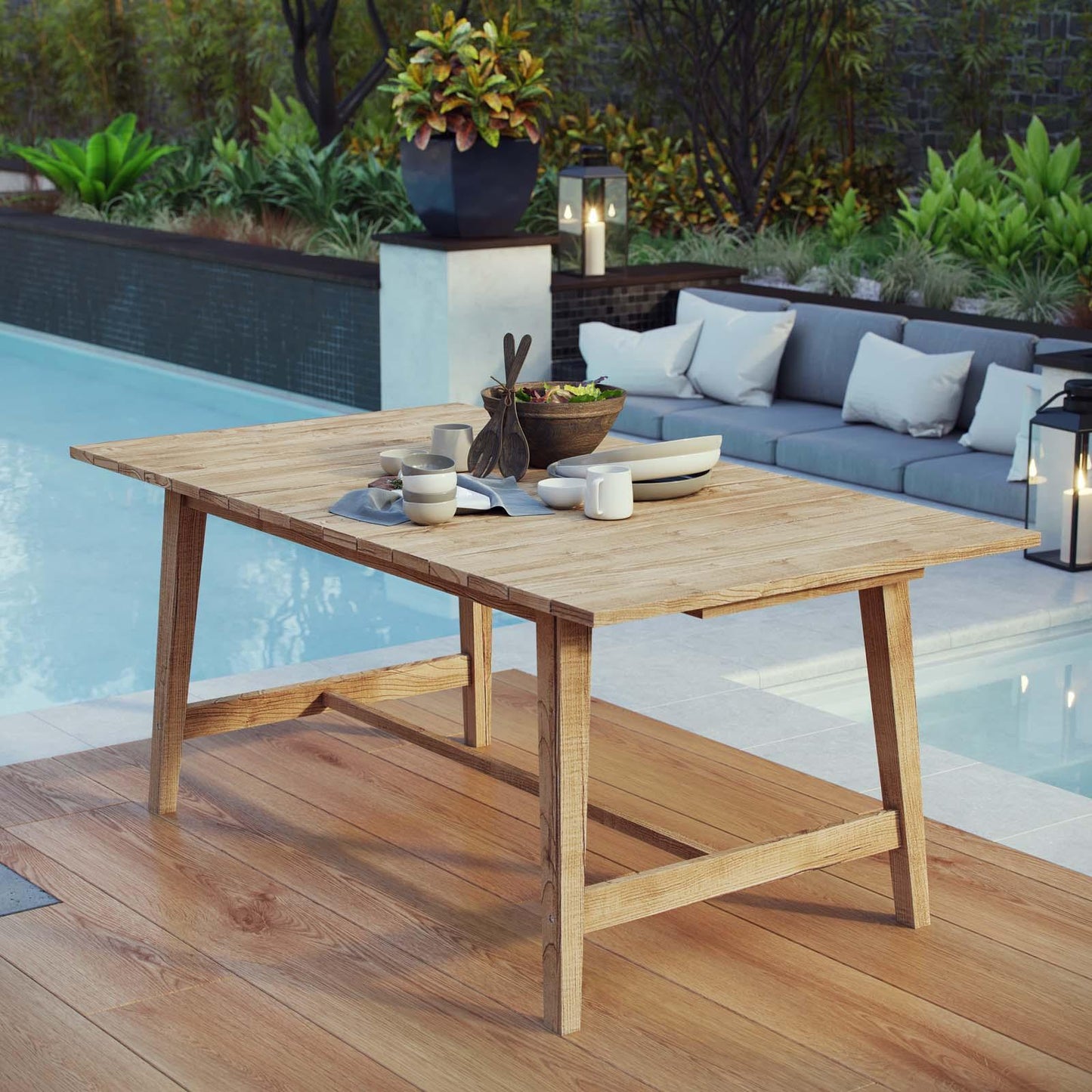 Modway Dorset Outdoor Patio Teak Dining Table FredCo