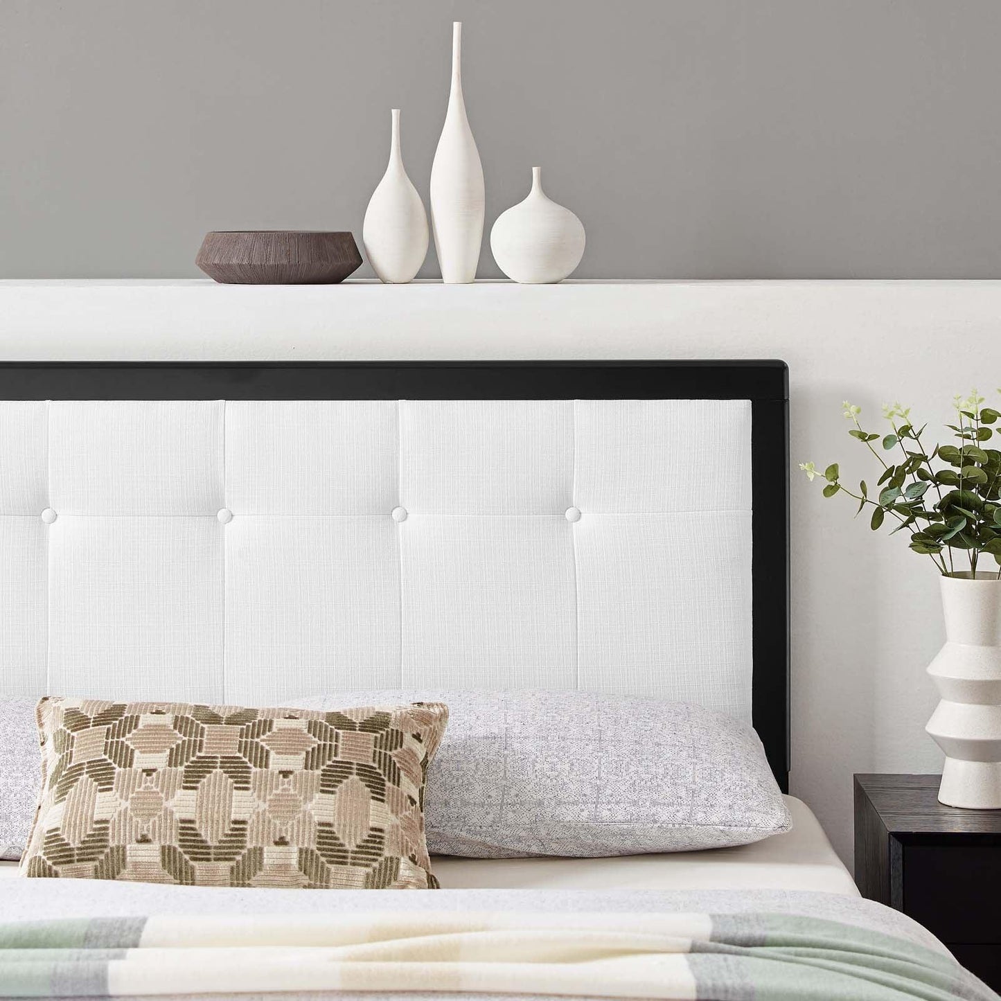 Modway Draper Tufted Full Fabric and Wood Headboard FredCo