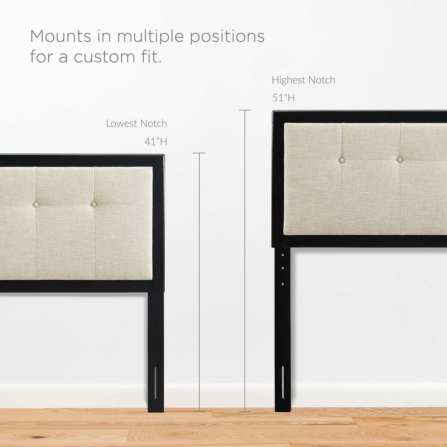 Modway Draper Tufted Queen Fabric and Wood Headboard FredCo