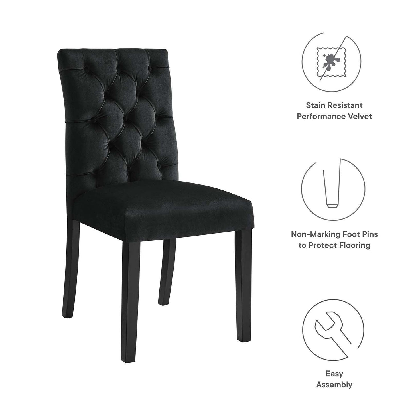 Modway Duchess Performance Velvet Dining Chairs - Set of 2 FredCo