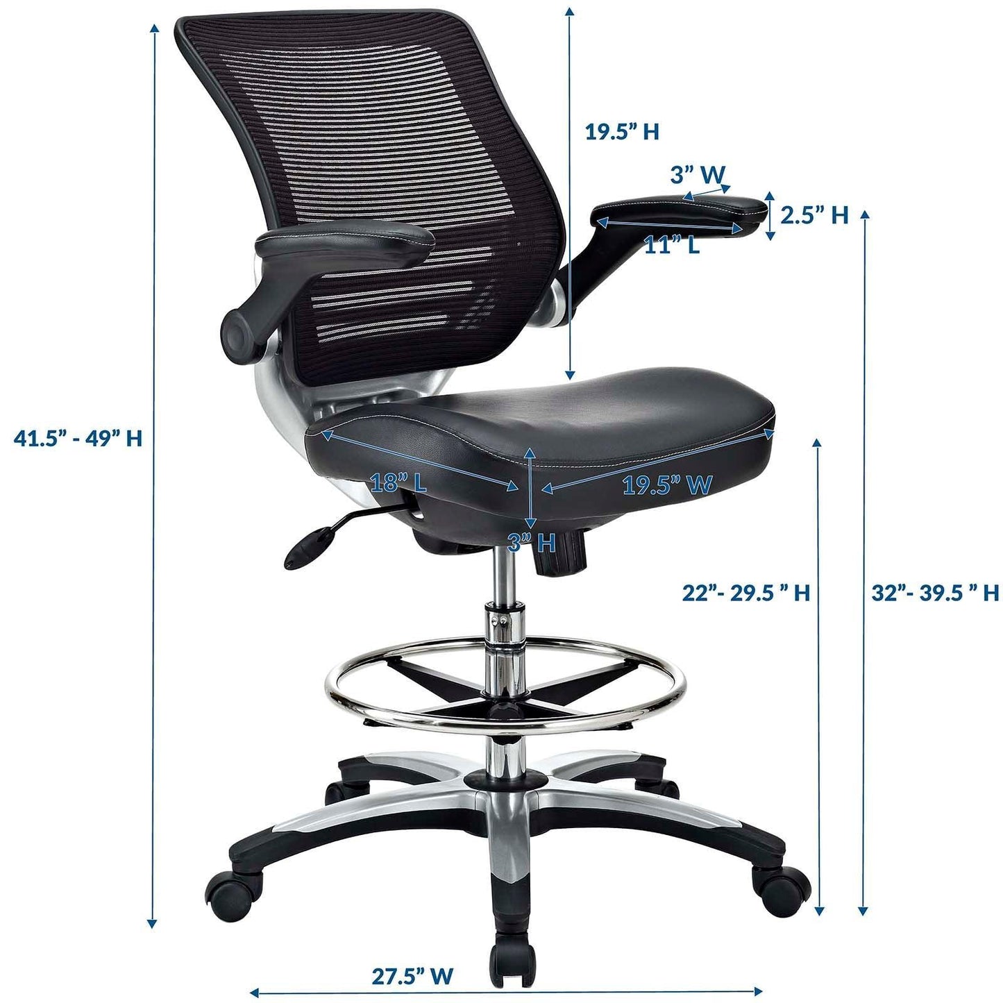 Modway Edge Drafting Chair FredCo