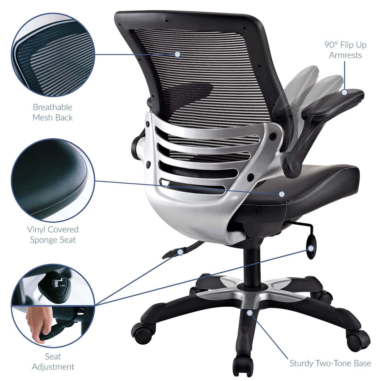 Modway Edge Vinyl Office Chair FredCo