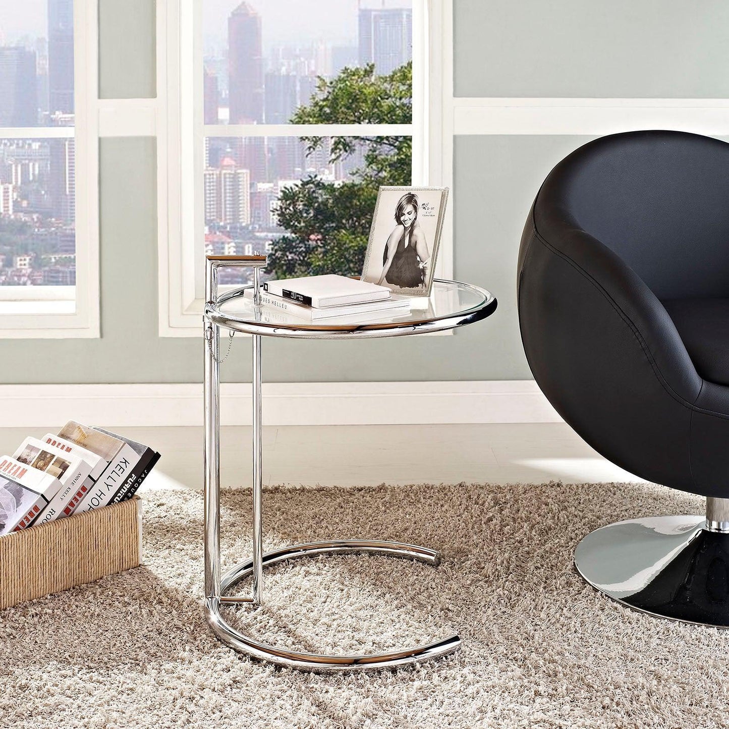 Modway Eileen Gray Chrome Stainless Steel End Table FredCo