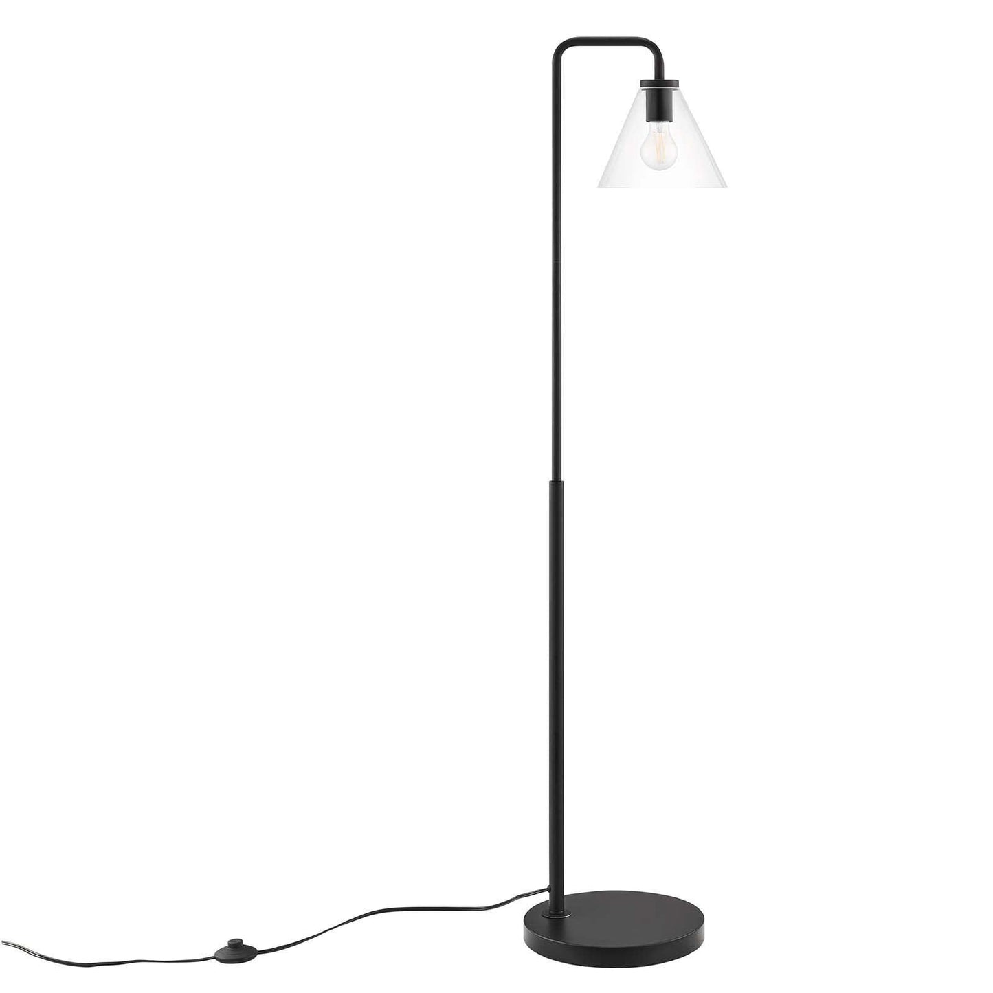 Modway Element Transparent Glass Glass and Metal Floor Lamp FredCo