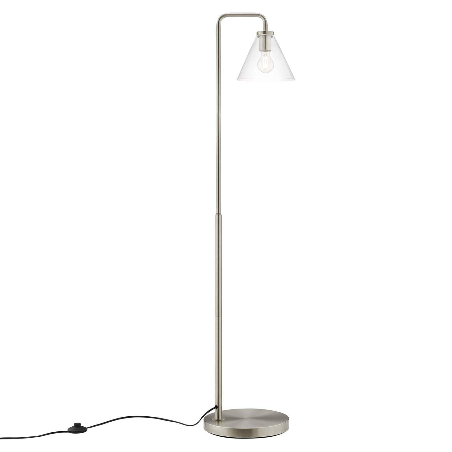 Modway Element Transparent Glass Glass and Metal Floor Lamp FredCo