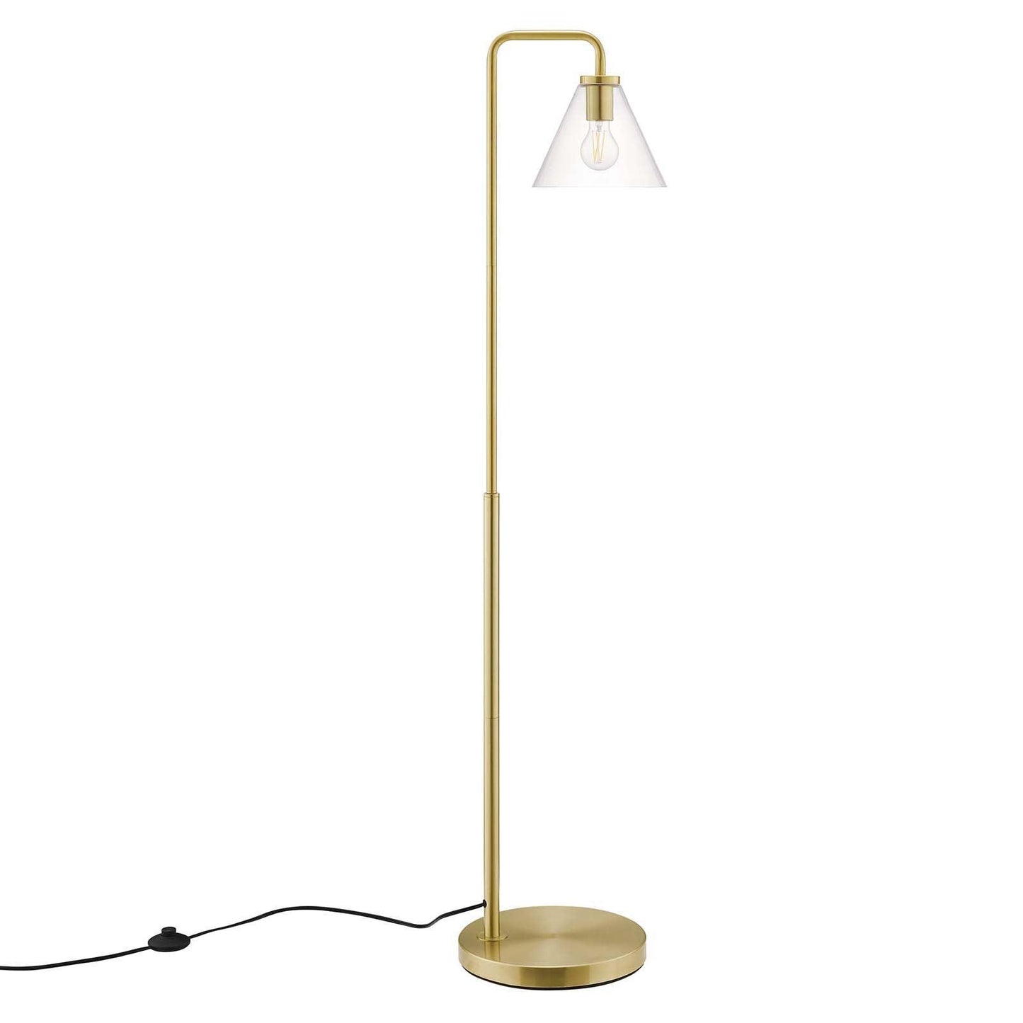 Modway Element Transparent Glass Glass and Metal Floor Lamp FredCo