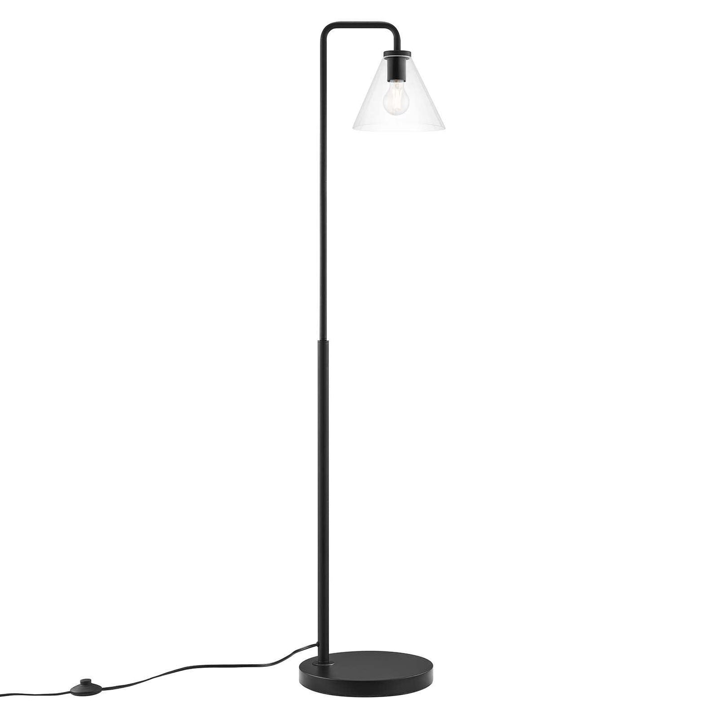 Modway Element Transparent Glass Glass and Metal Floor Lamp FredCo