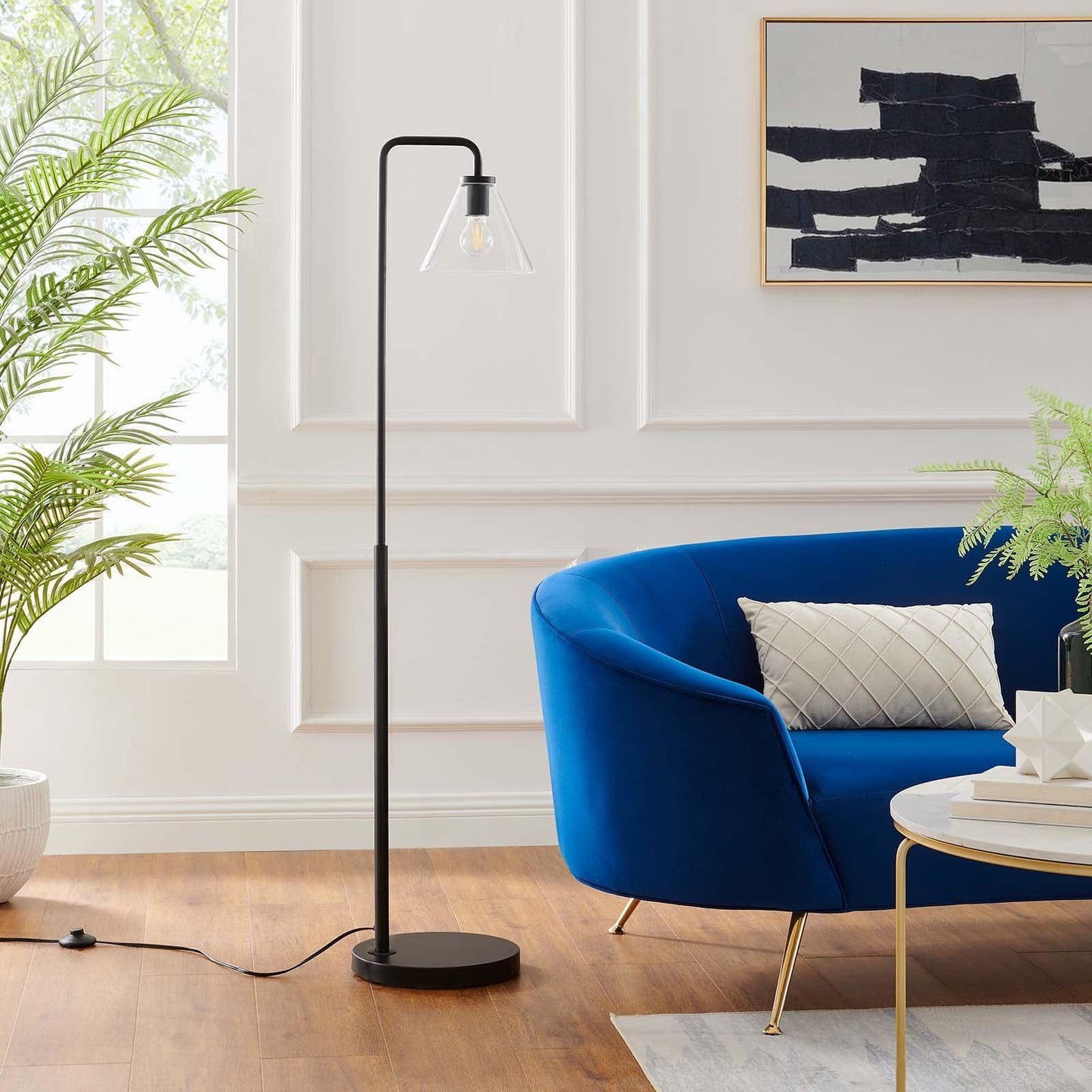 Modway Element Transparent Glass Glass and Metal Floor Lamp FredCo
