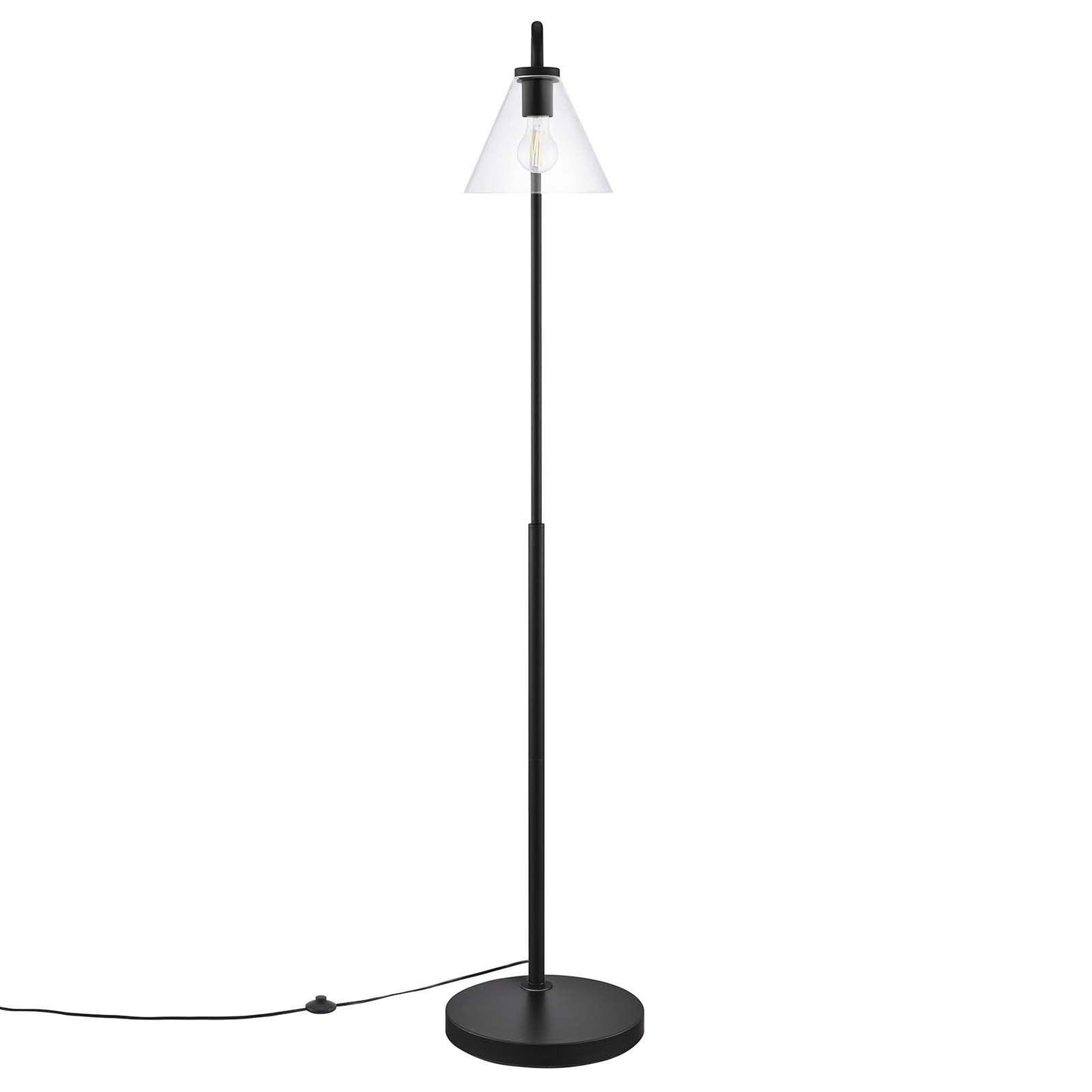 Modway Element Transparent Glass Glass and Metal Floor Lamp FredCo
