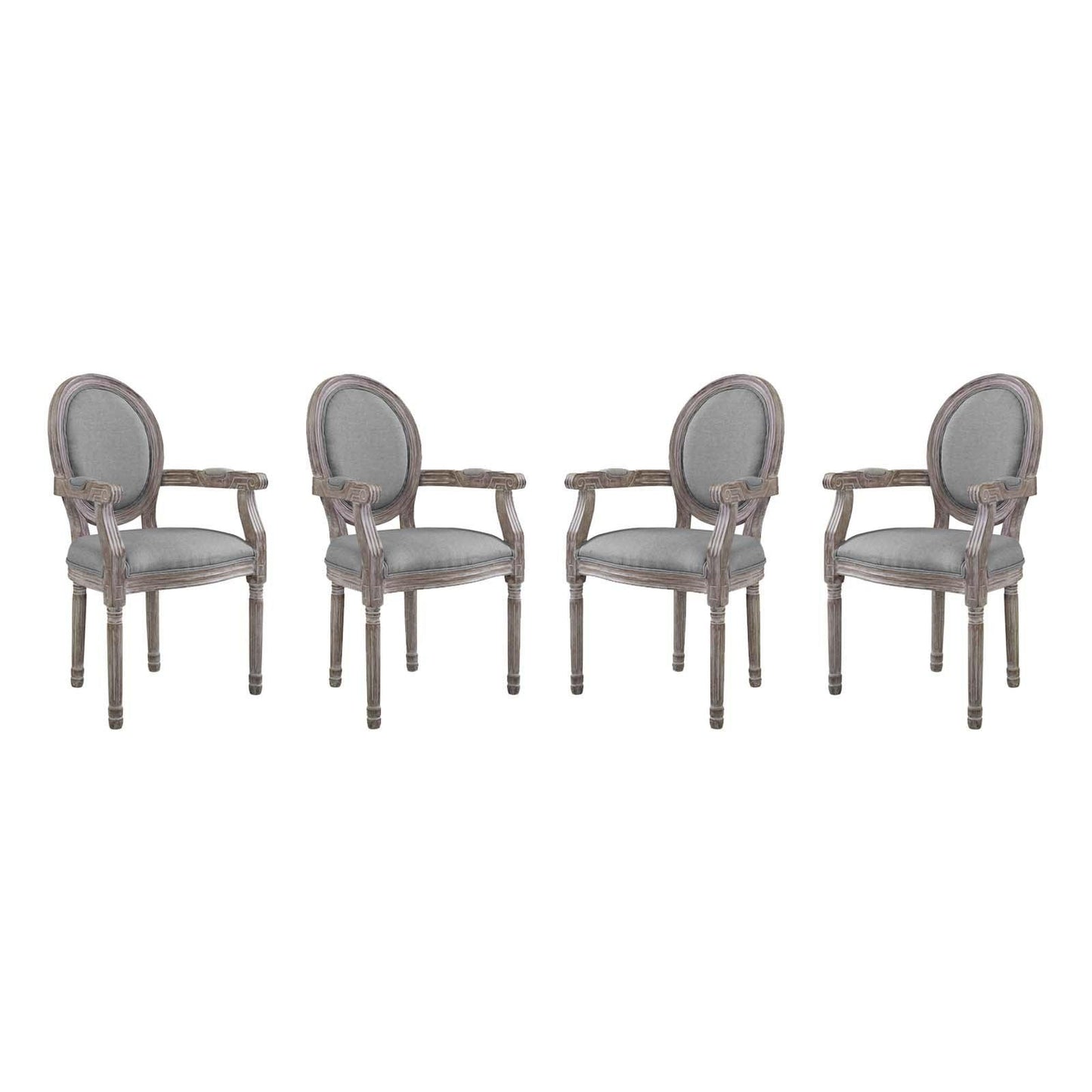 Modway Emanate Dining Armchair Upholstered Fabric Set of 4 FredCo