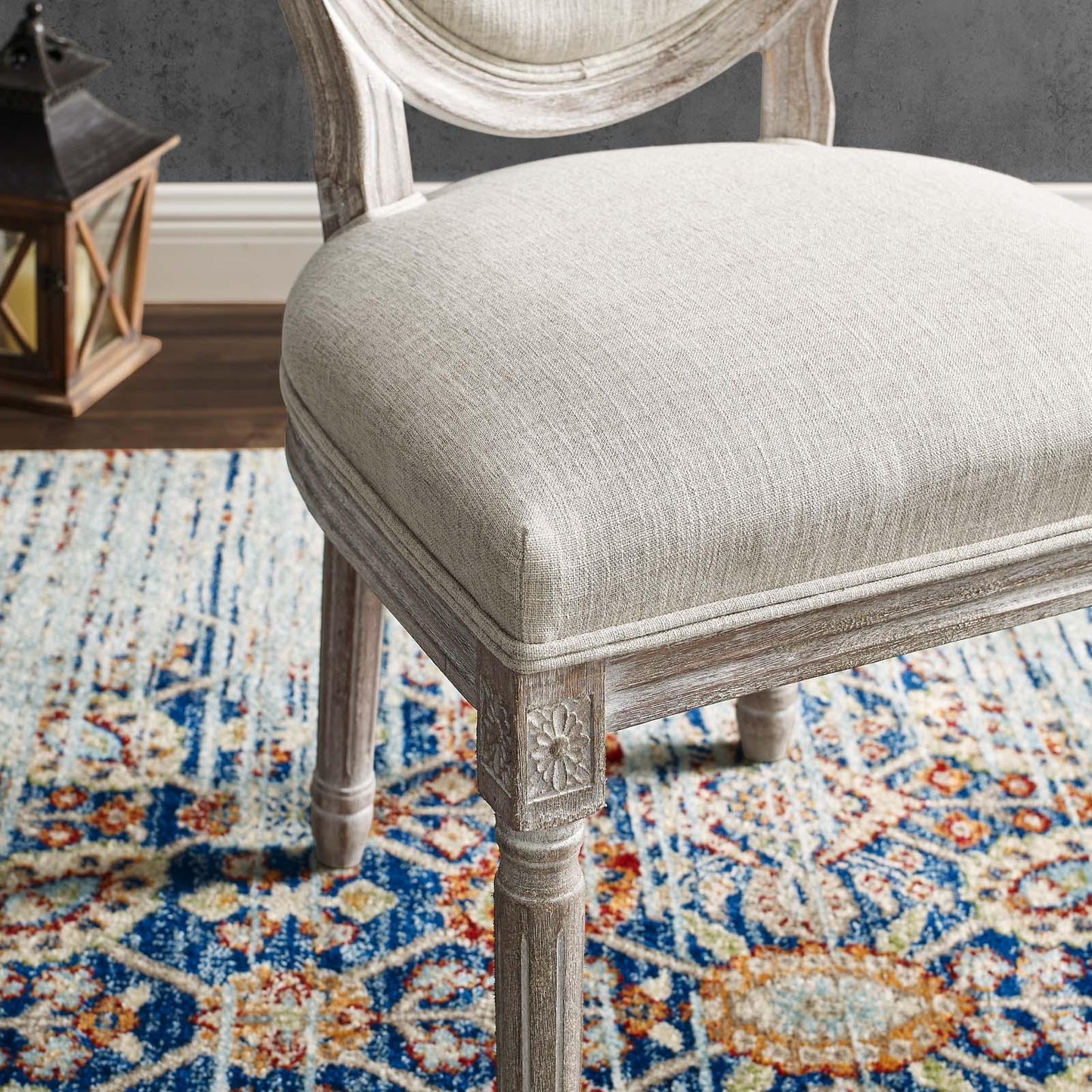 Modway Emanate Vintage French Upholstered Fabric Dining Side Chair FredCo