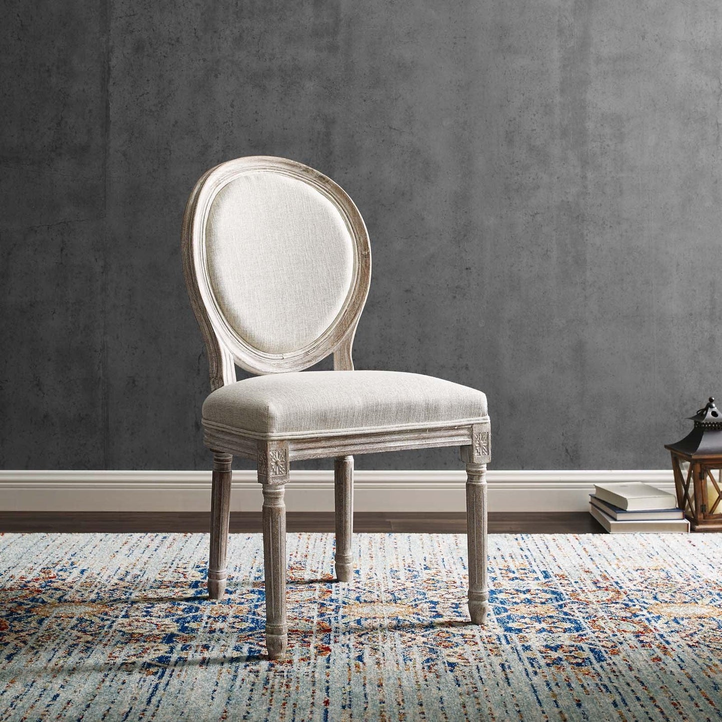 Modway Emanate Vintage French Upholstered Fabric Dining Side Chair FredCo
