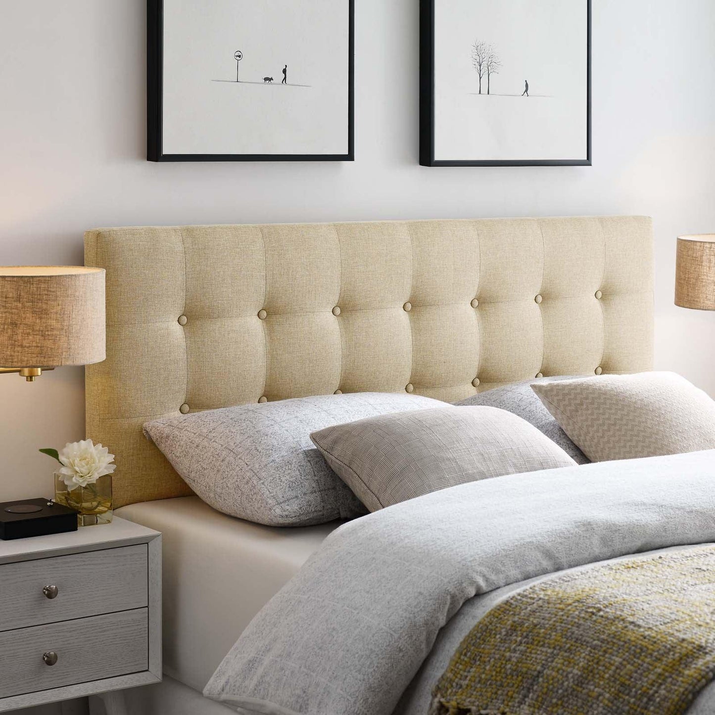 Modway Emily Full Upholstered Fabric Headboard FredCo