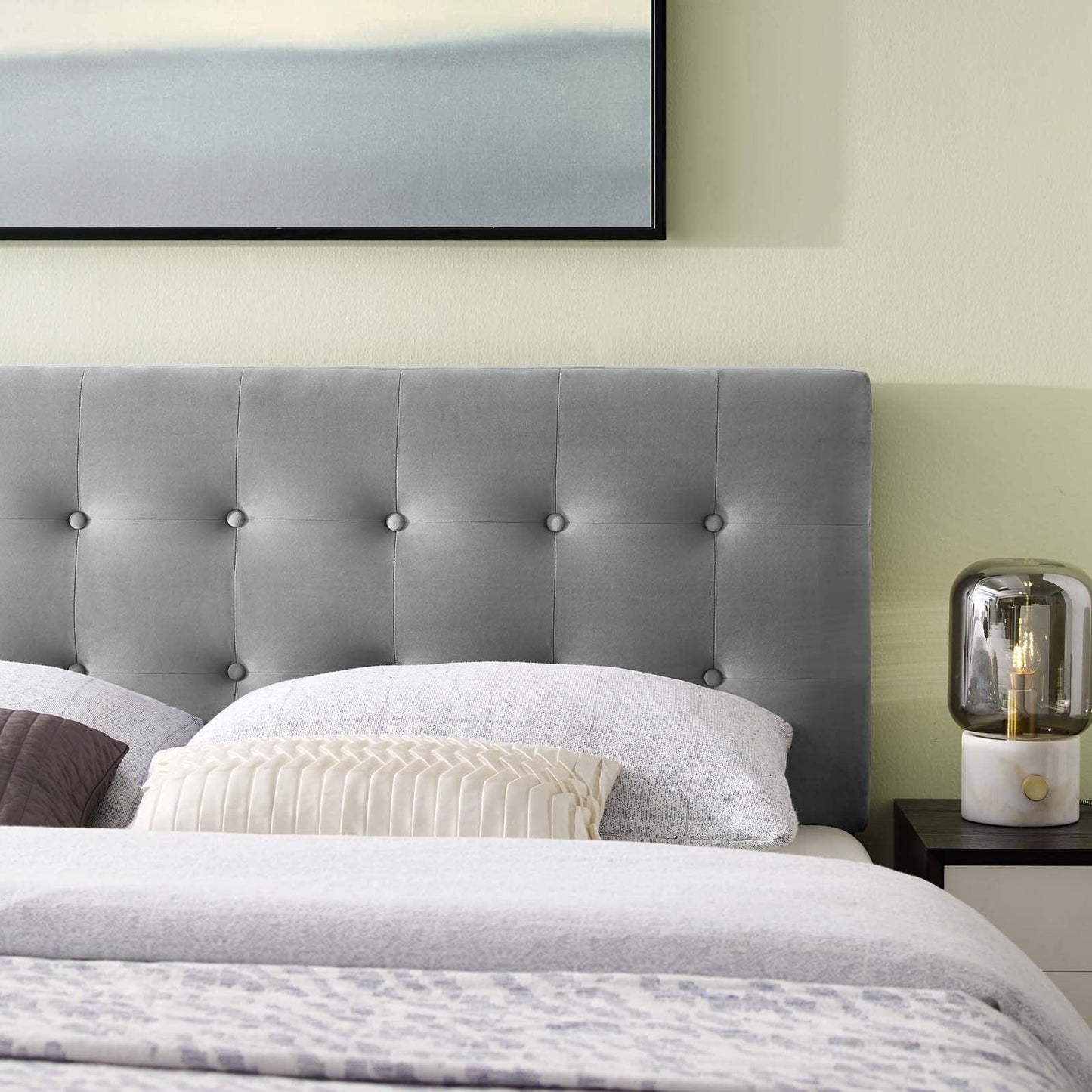 Modway Emily Queen Biscuit Tufted Performance Velvet Headboard FredCo