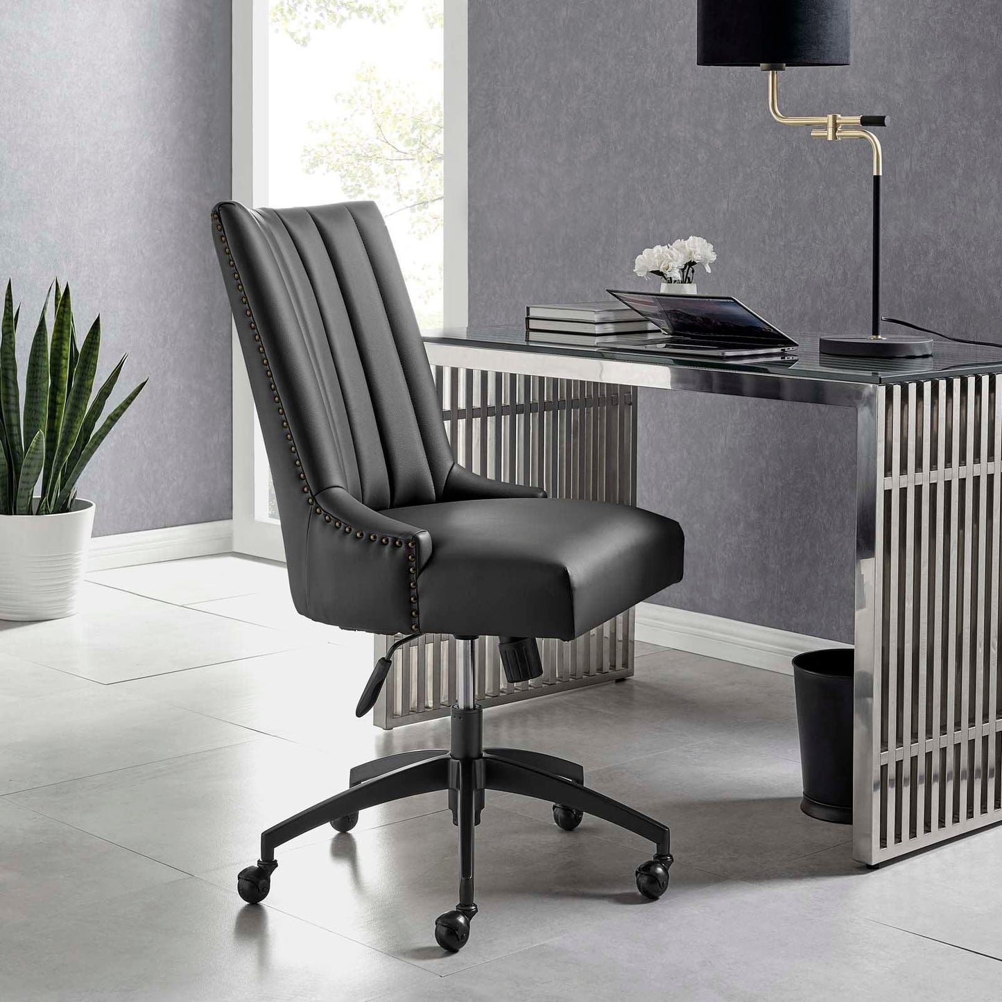 Modway Empower Channel Tufted Vegan Leather Office Chair FredCo