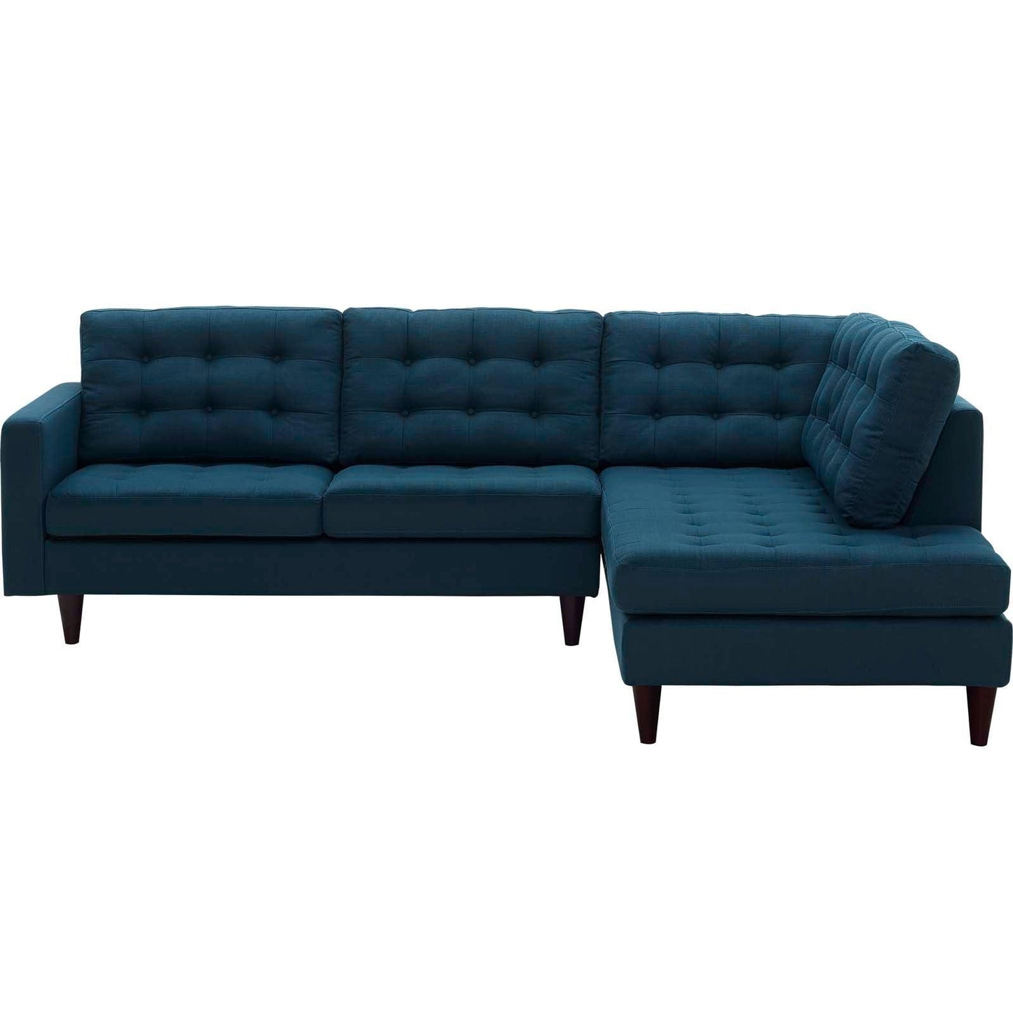 Modway Empress 2 Piece Upholstered Fabric Right Facing Bumper Sectional FredCo