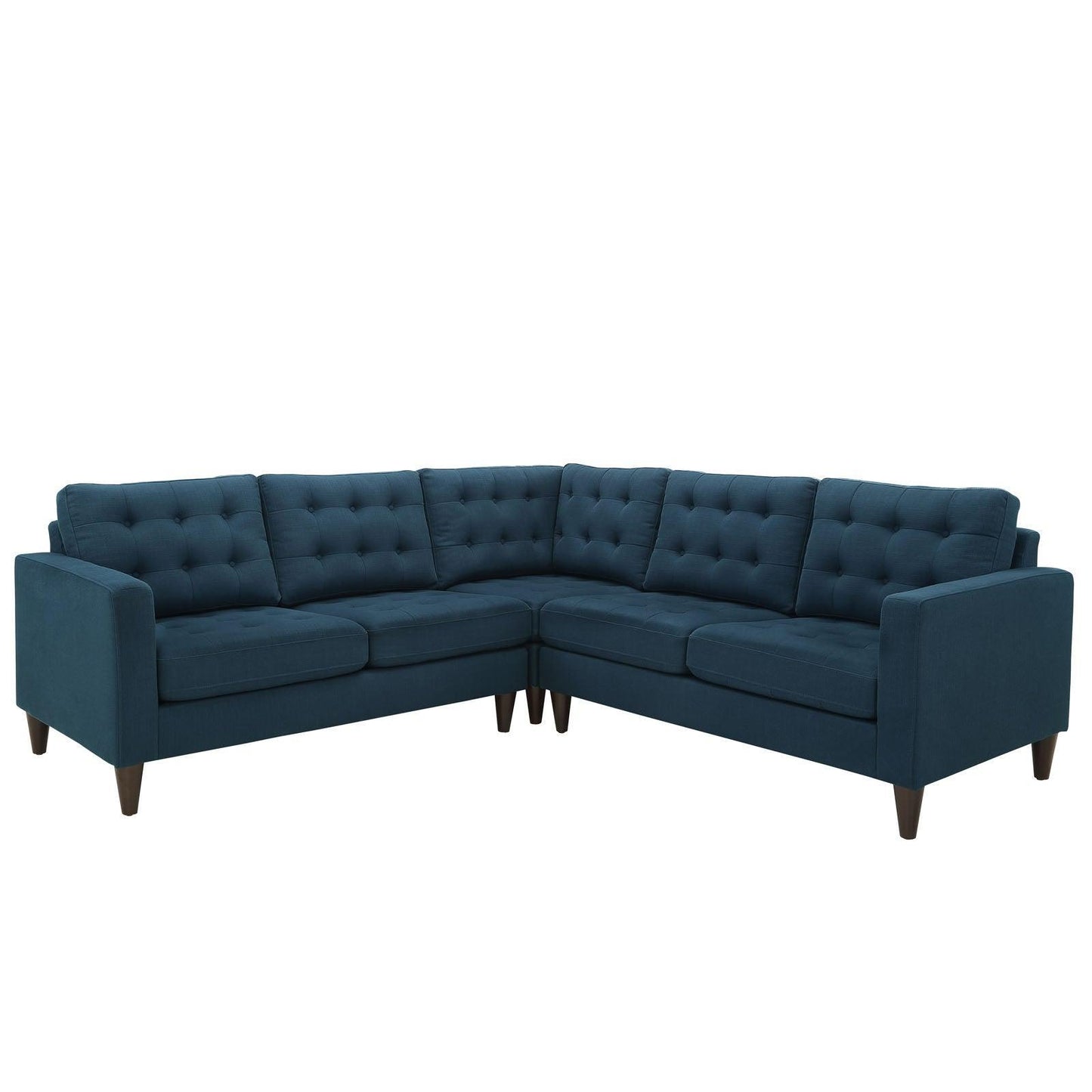 Modway Empress 3 Piece Upholstered Fabric Sectional Sofa Set FredCo