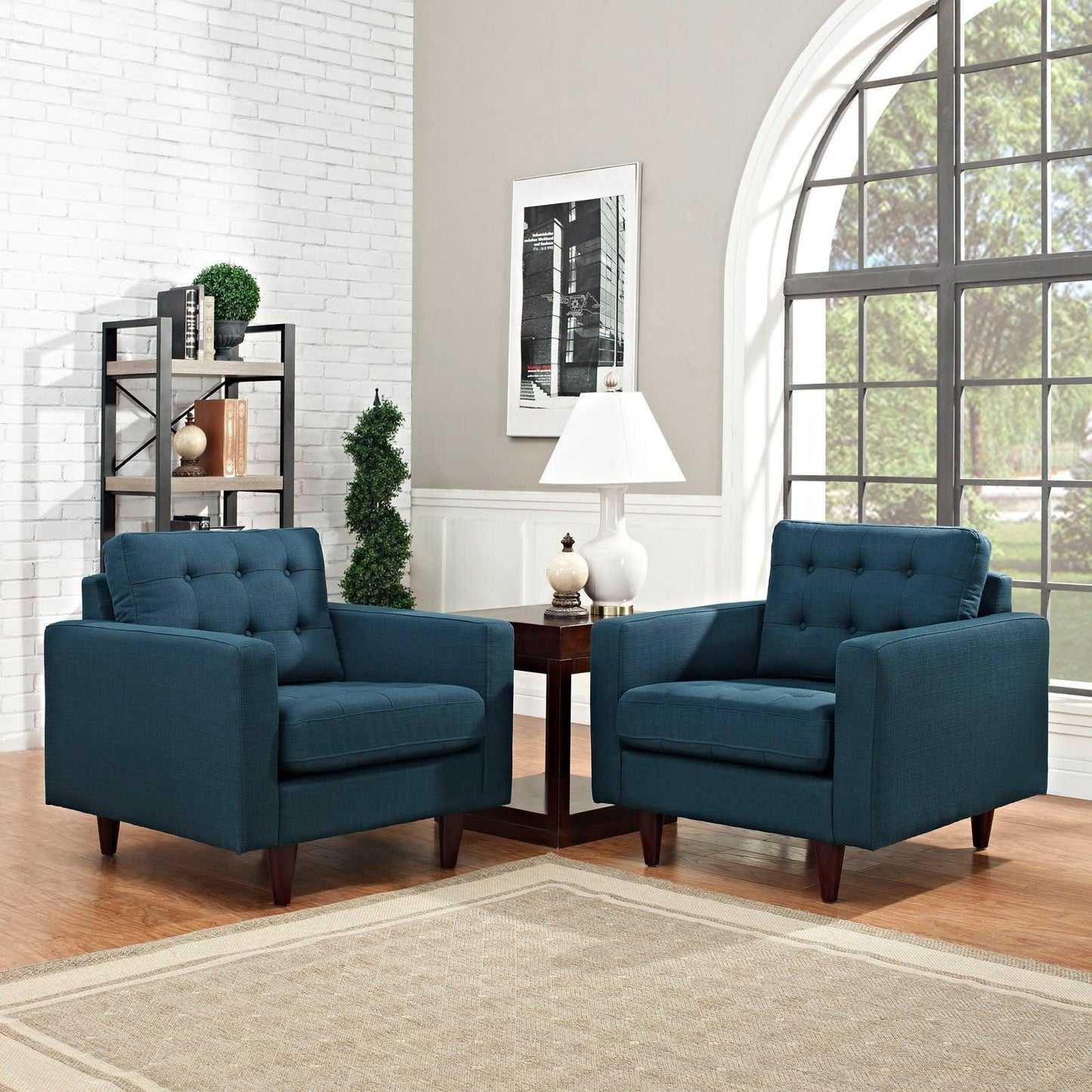 Modway Empress Armchair Upholstered Fabric Set of 2 FredCo