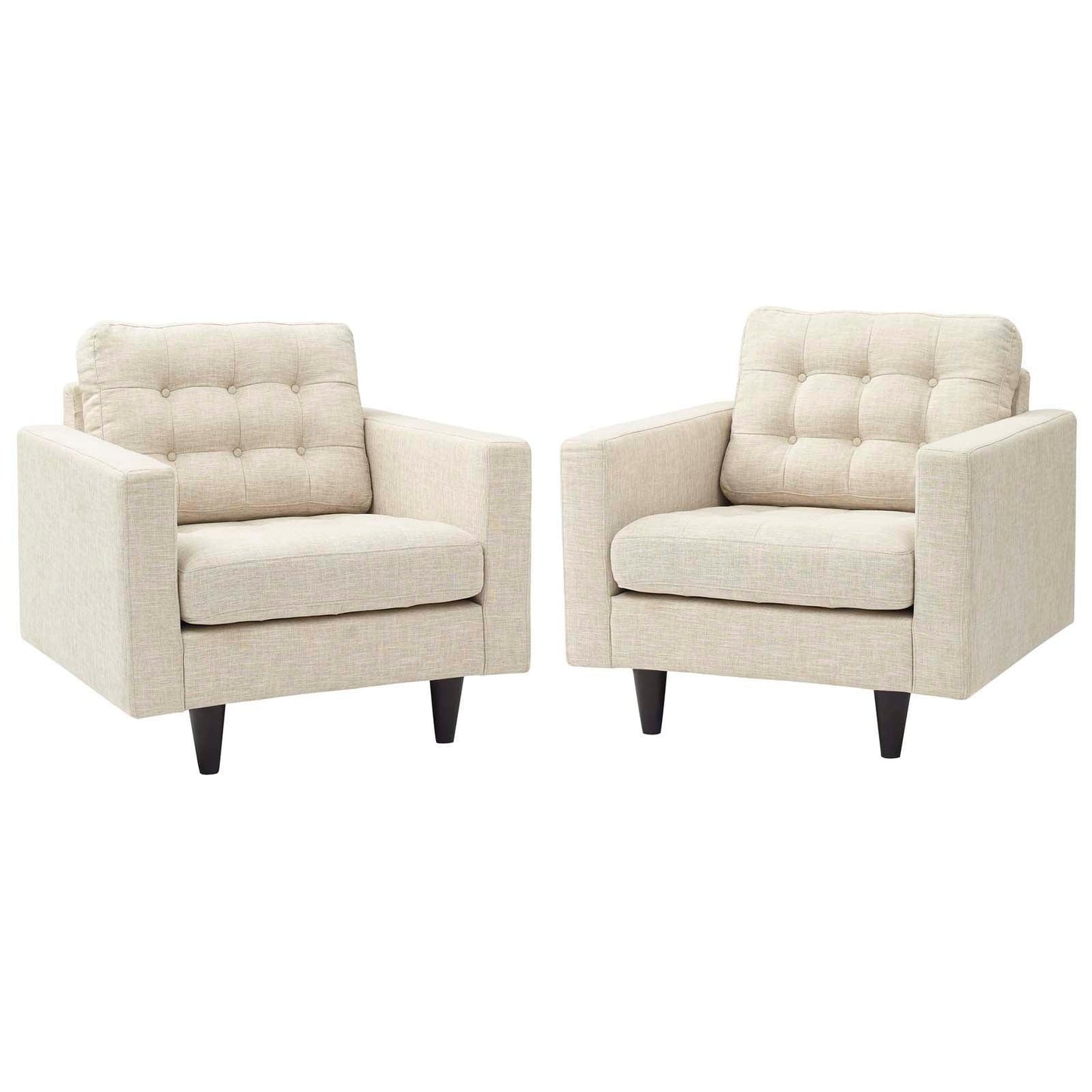 Modway Empress Armchair Upholstered Fabric Set of 2 FredCo