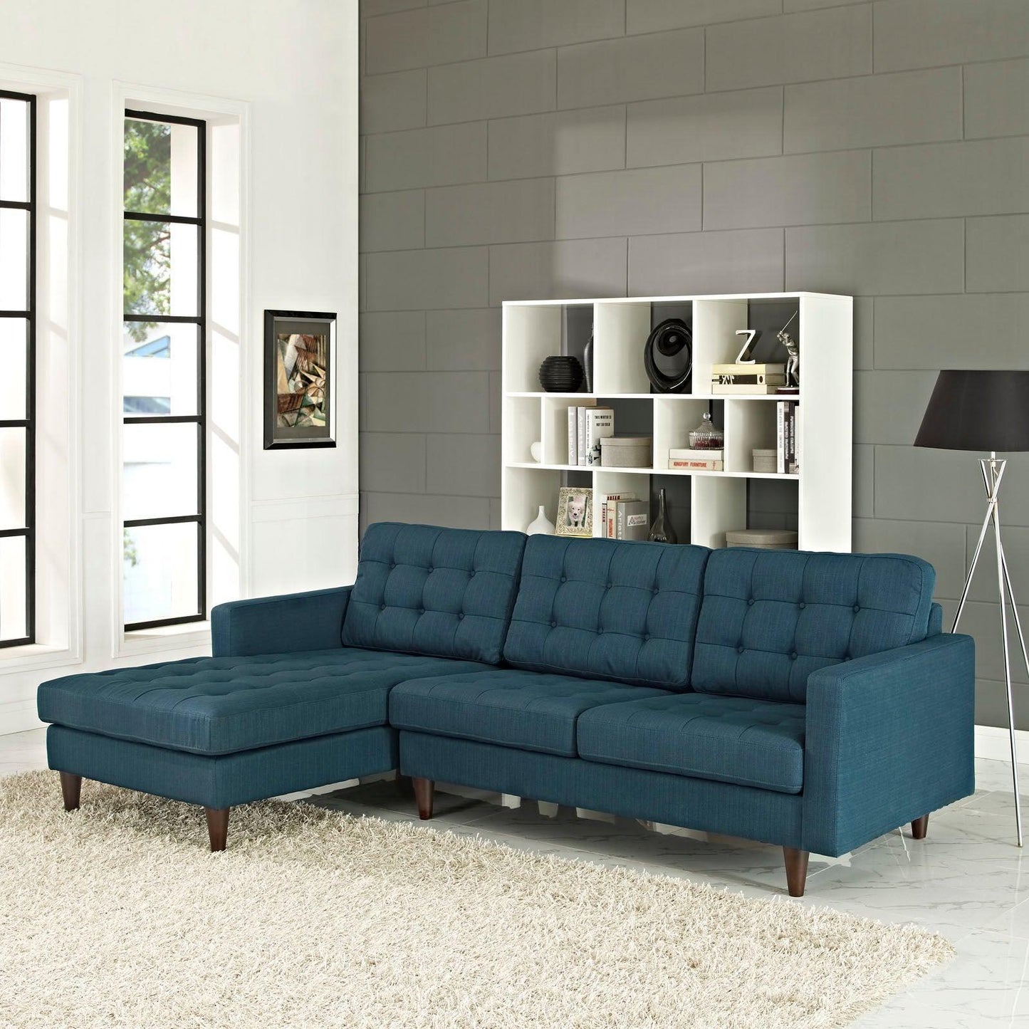 Modway Empress Left-Facing Upholstered Fabric Sectional Sofa FredCo