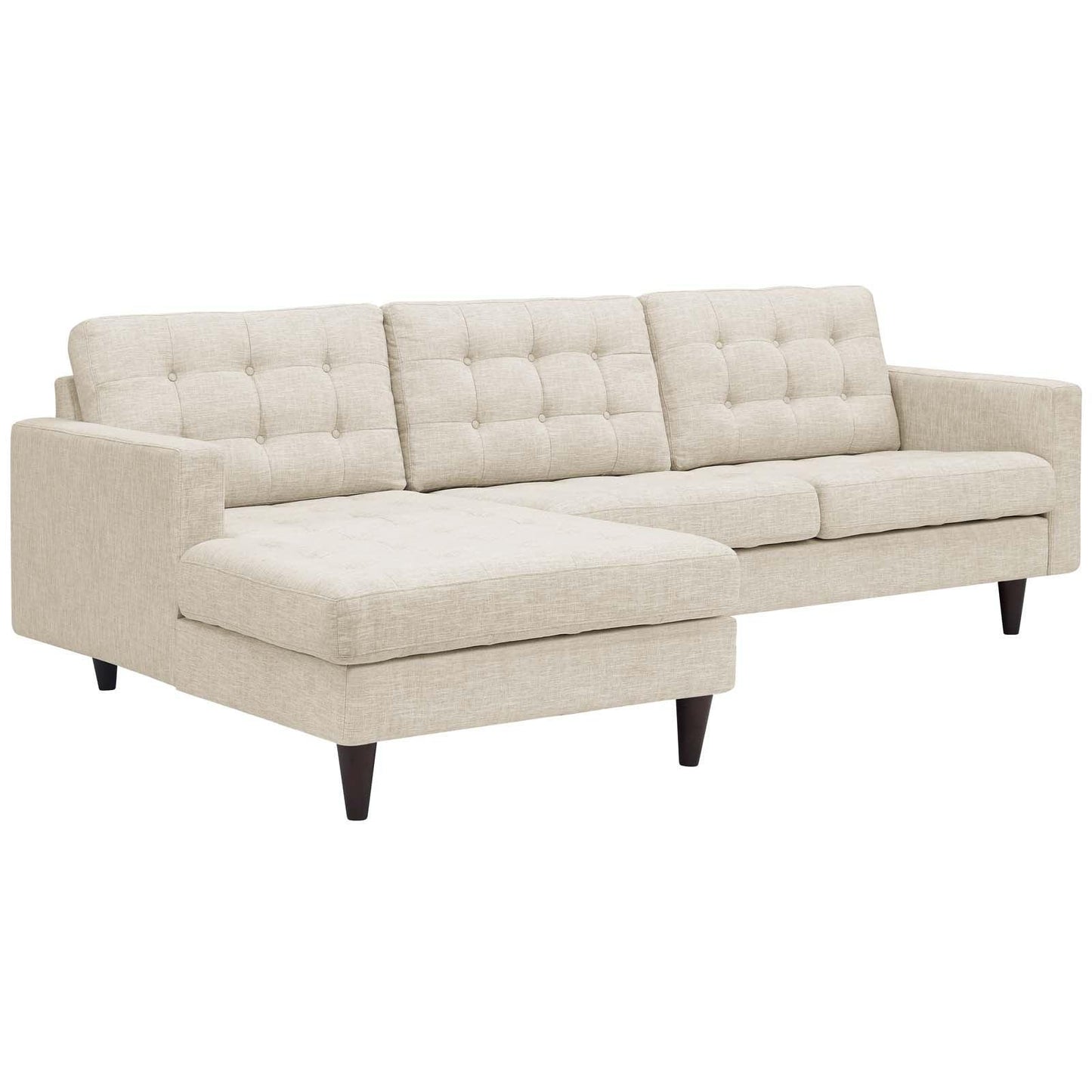 Modway Empress Left-Facing Upholstered Fabric Sectional Sofa FredCo
