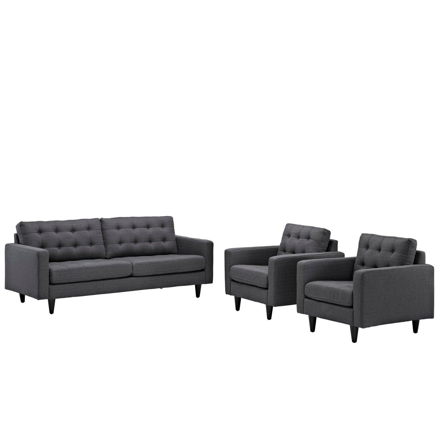 Modway Empress Sofa and Armchairs Set of 3, EEI-1314 FredCo